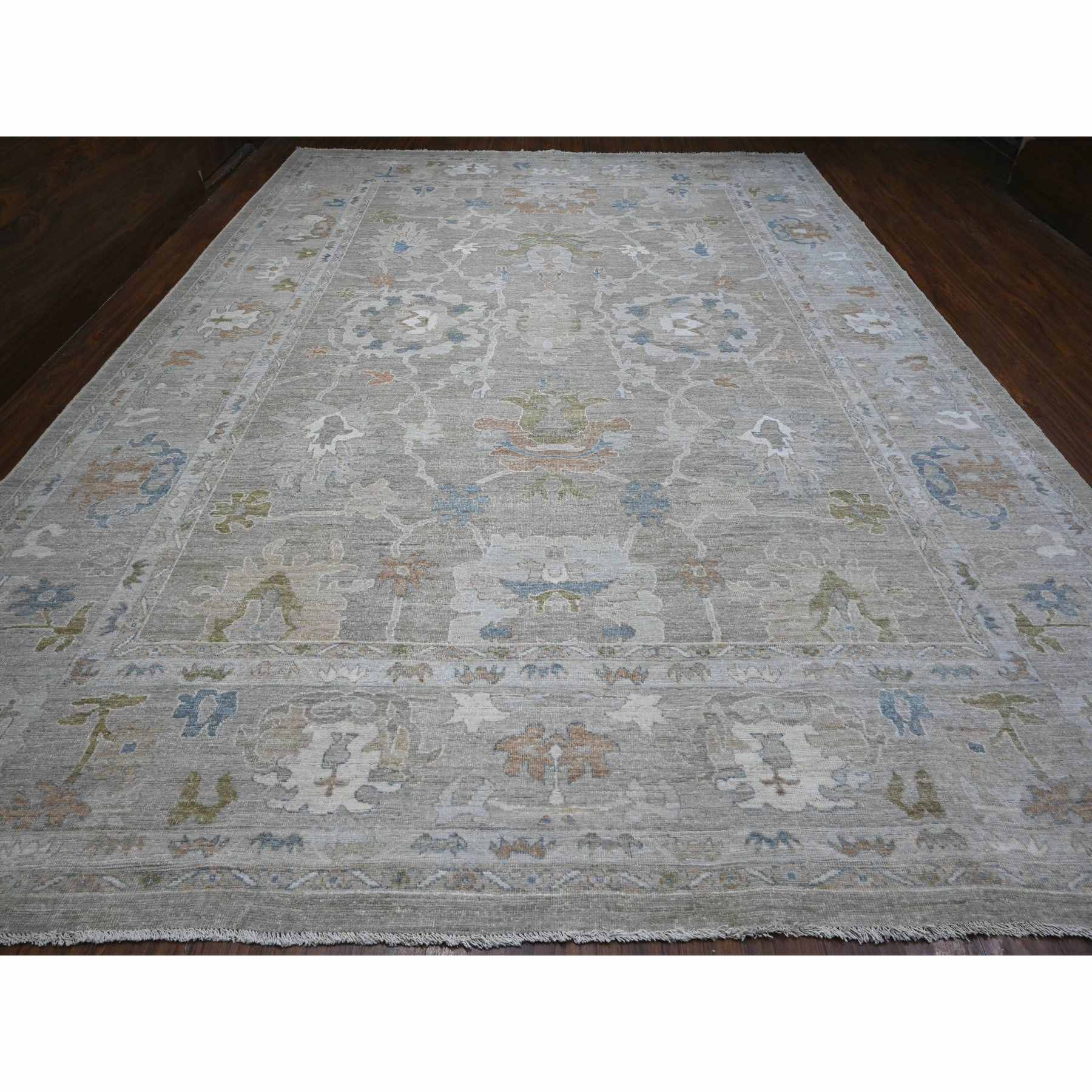 Oushak-And-Peshawar-Hand-Knotted-Rug-443905