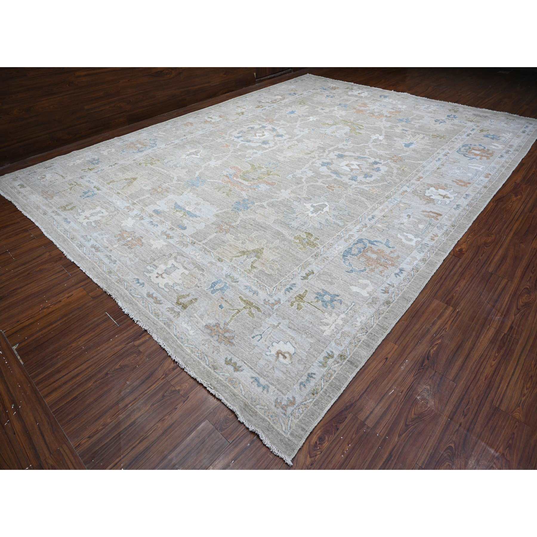 Oushak-And-Peshawar-Hand-Knotted-Rug-443905