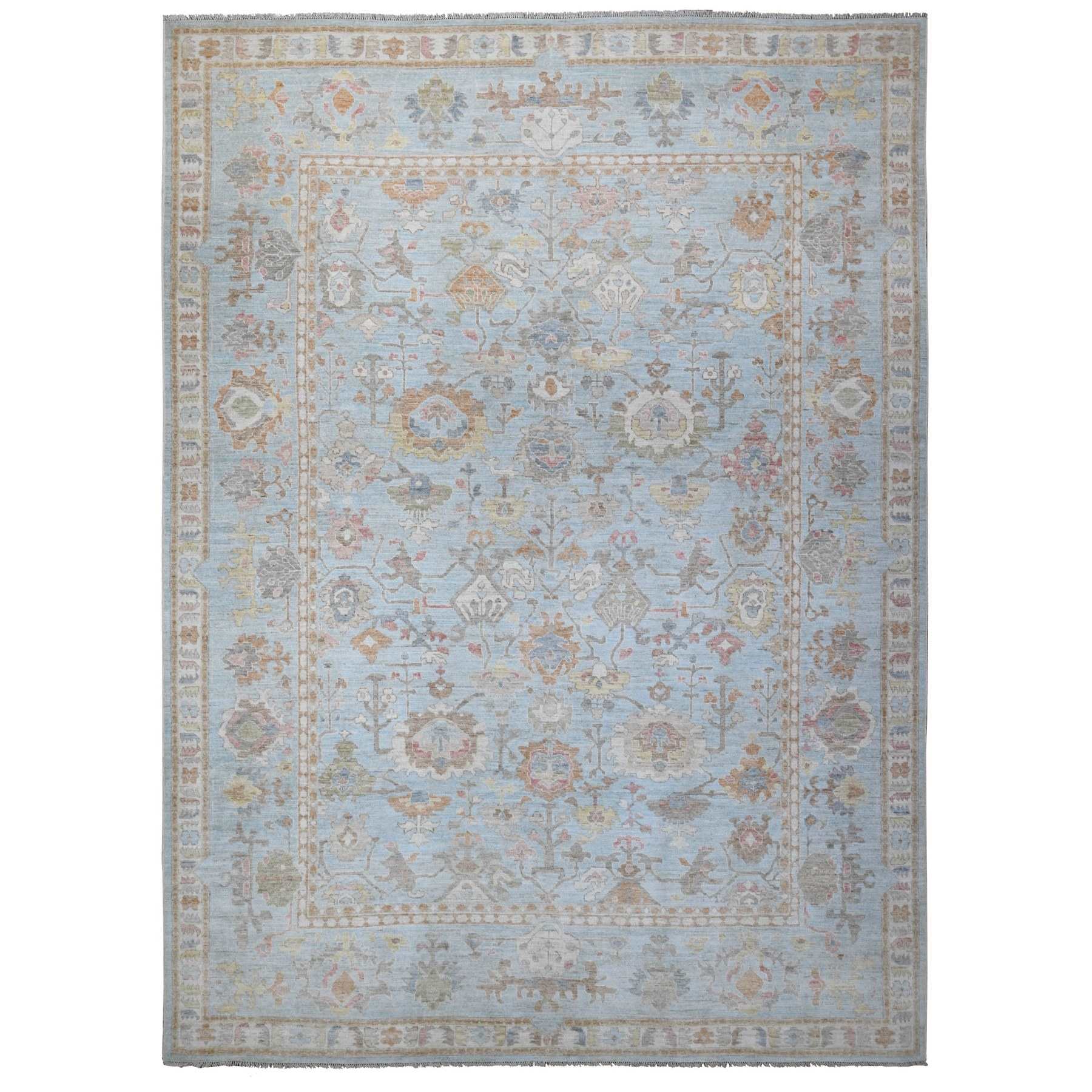 Oushak-And-Peshawar-Hand-Knotted-Rug-443915