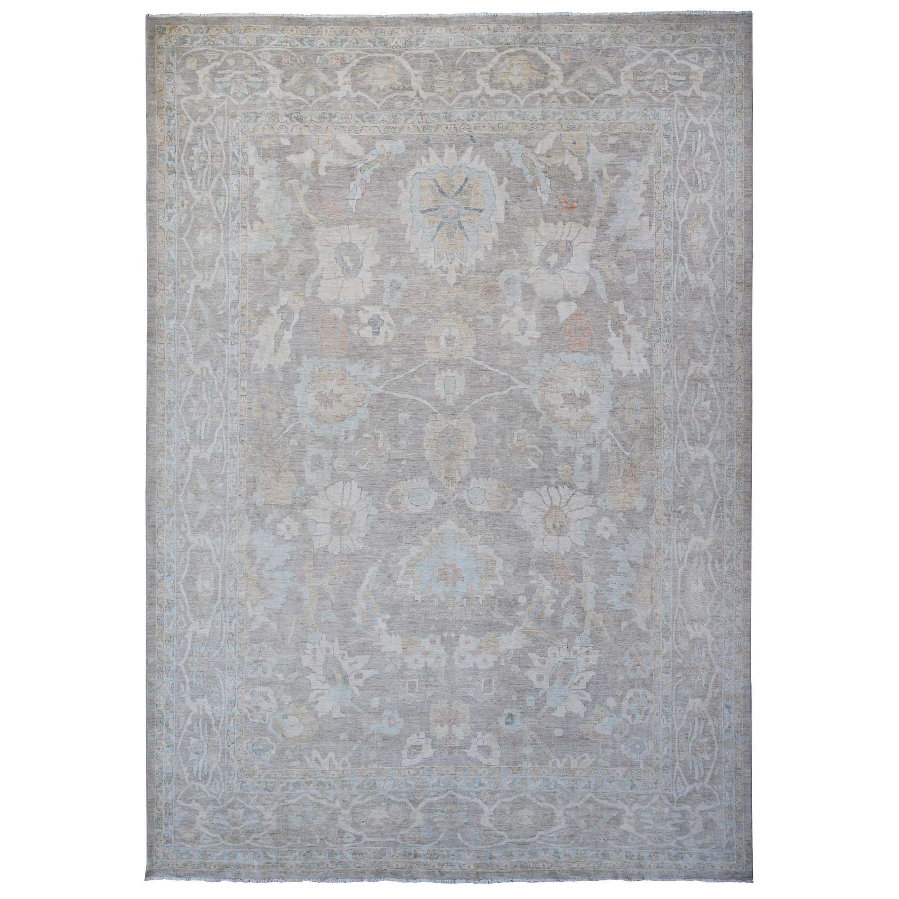 Oushak-And-Peshawar-Hand-Knotted-Rug-443925