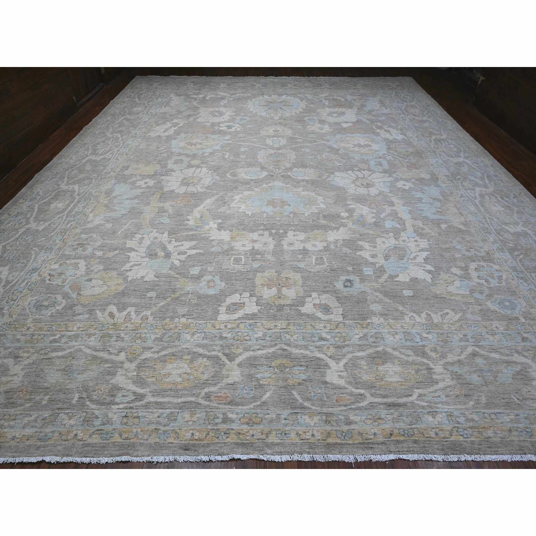 Oushak-And-Peshawar-Hand-Knotted-Rug-443925