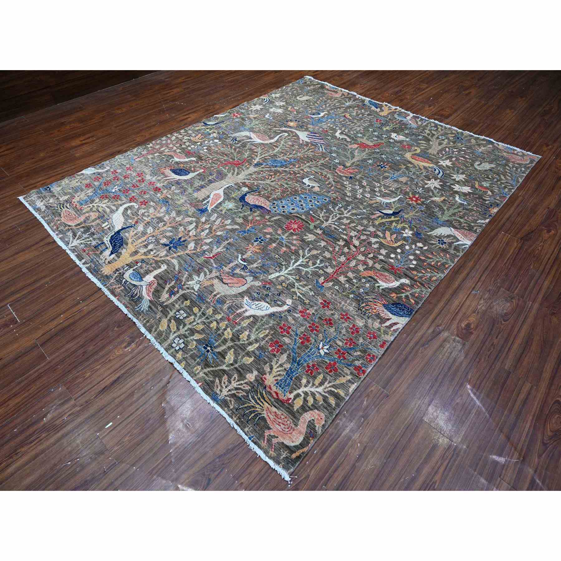 Oushak-And-Peshawar-Hand-Knotted-Rug-443950