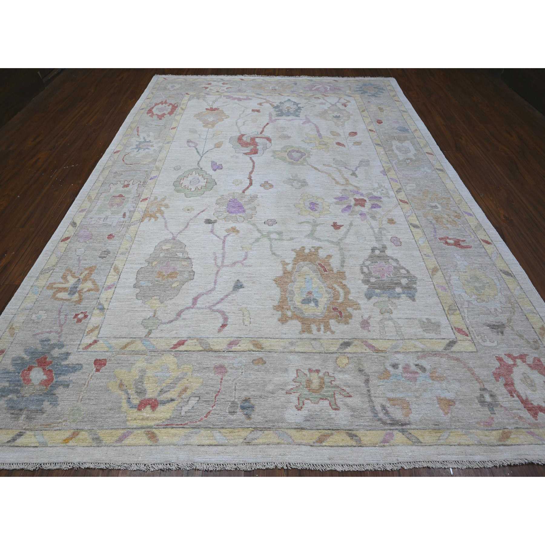 Oushak-And-Peshawar-Hand-Knotted-Rug-443965