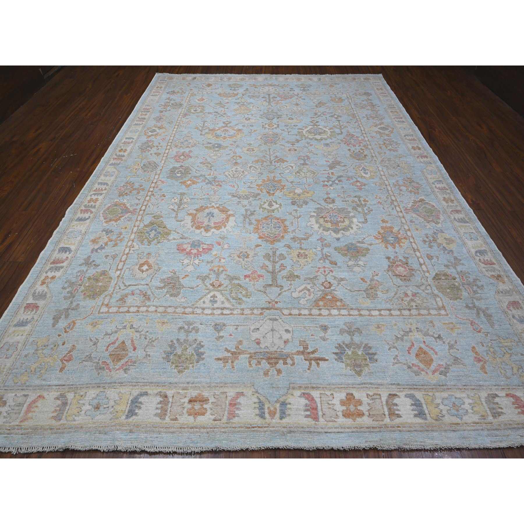 Oushak-And-Peshawar-Hand-Knotted-Rug-443970