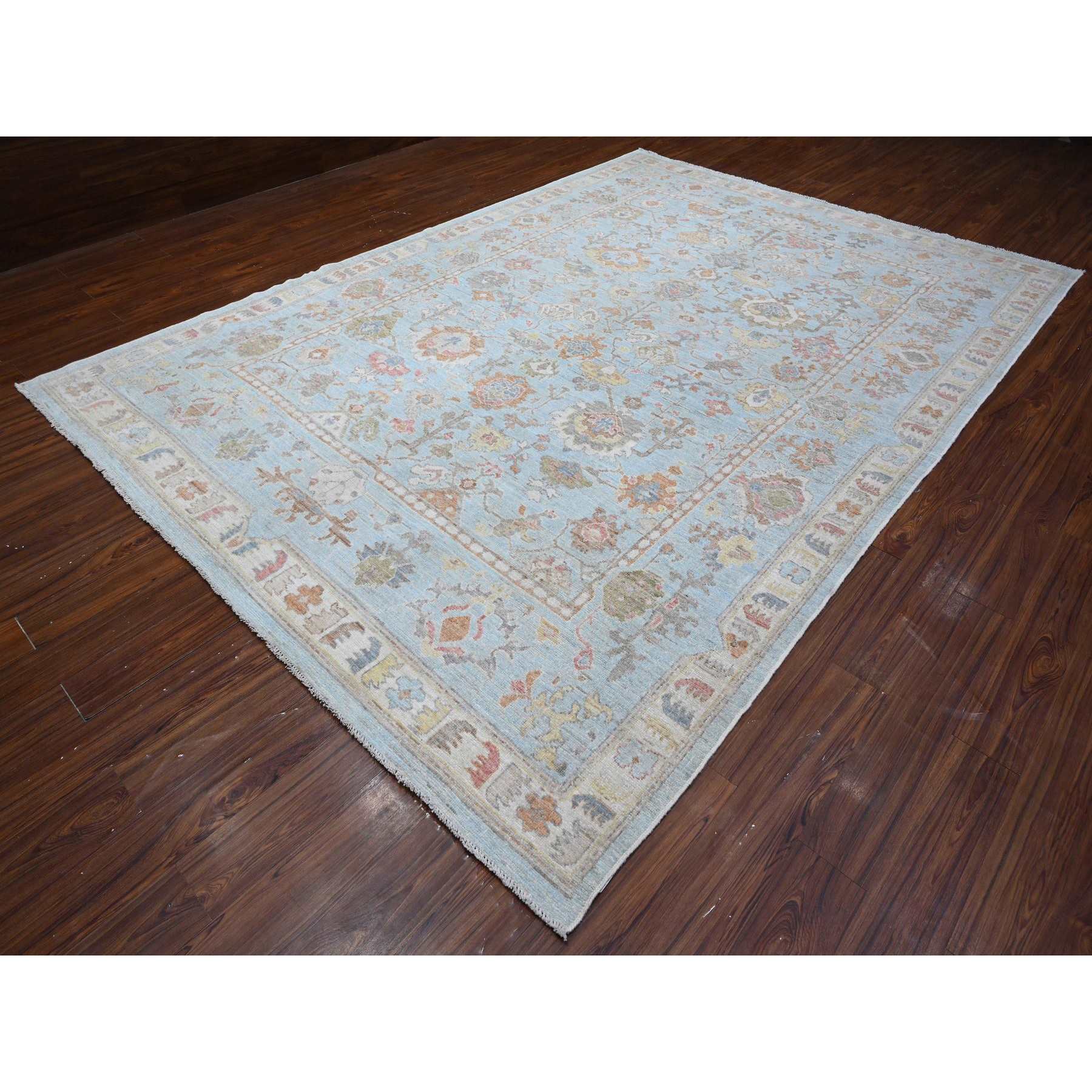 Oushak-And-Peshawar-Hand-Knotted-Rug-443970