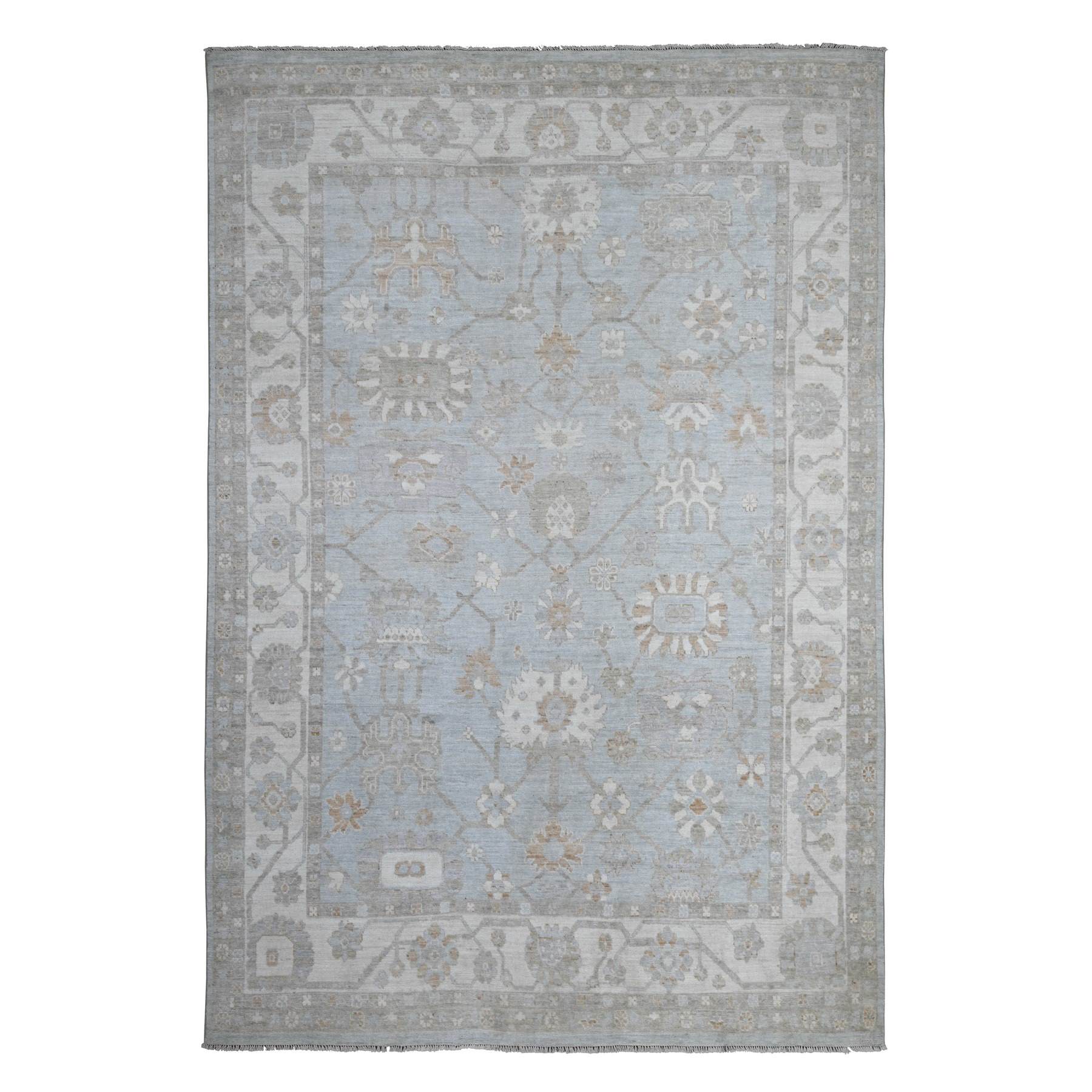 Oushak-And-Peshawar-Hand-Knotted-Rug-443975