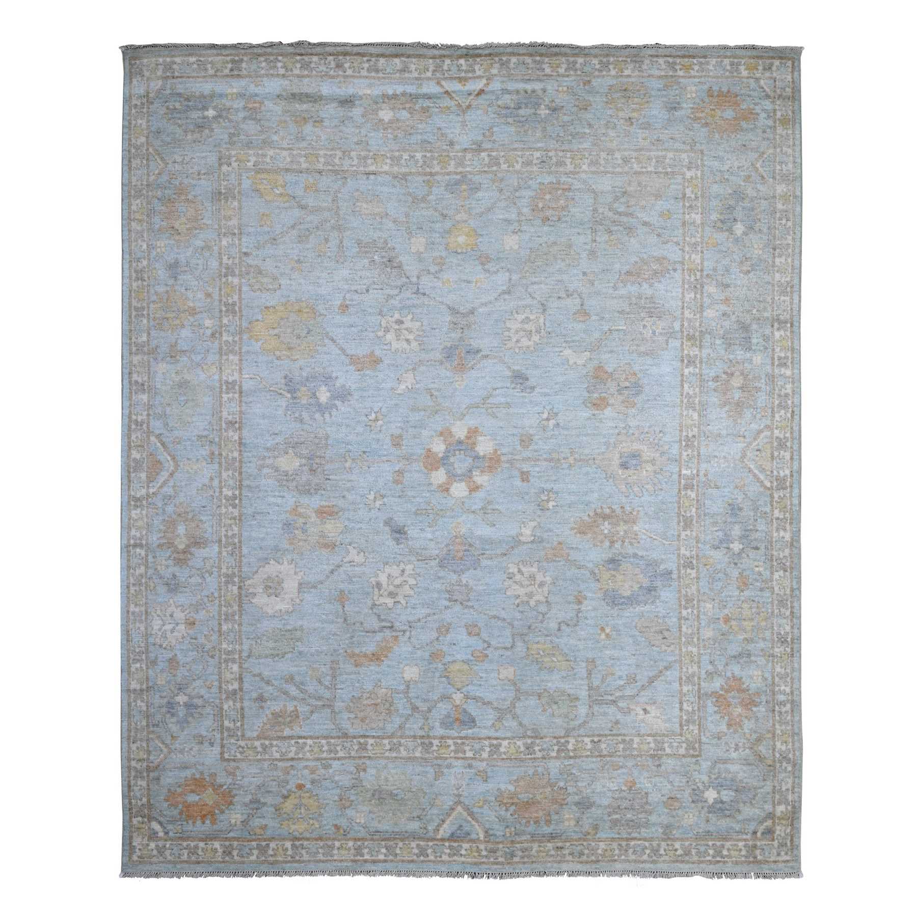 Oushak-And-Peshawar-Hand-Knotted-Rug-443980