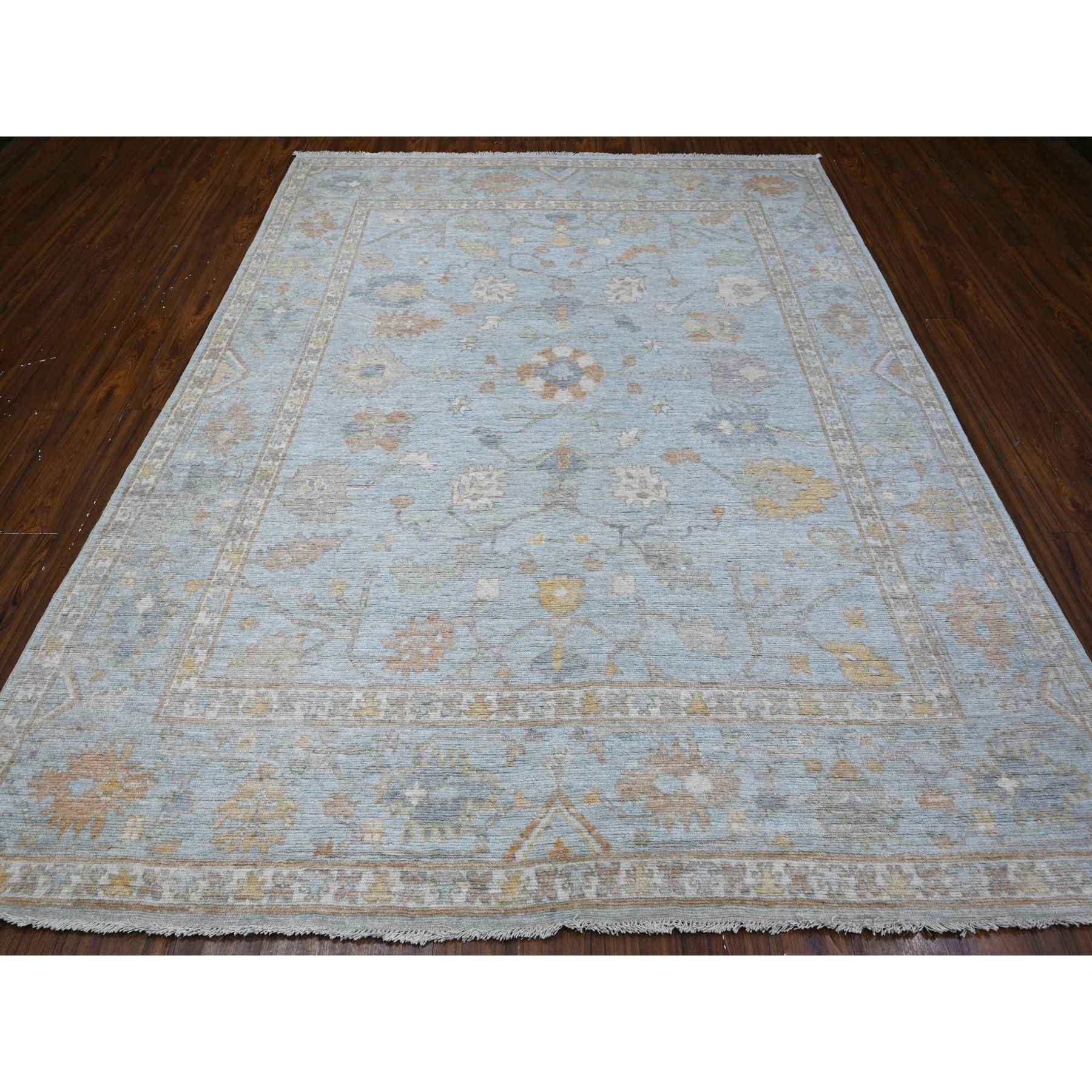 Oushak-And-Peshawar-Hand-Knotted-Rug-443980