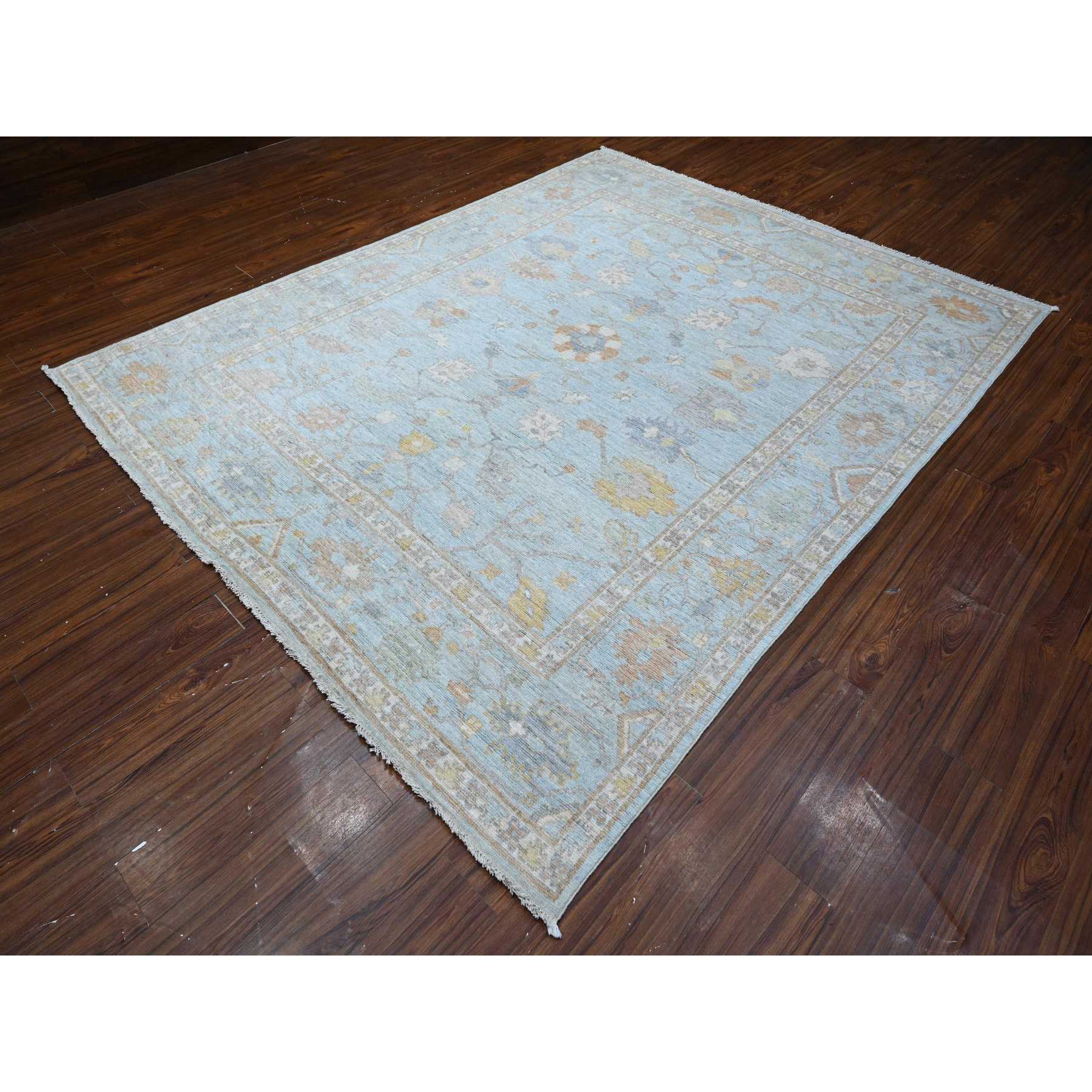 Oushak-And-Peshawar-Hand-Knotted-Rug-443980