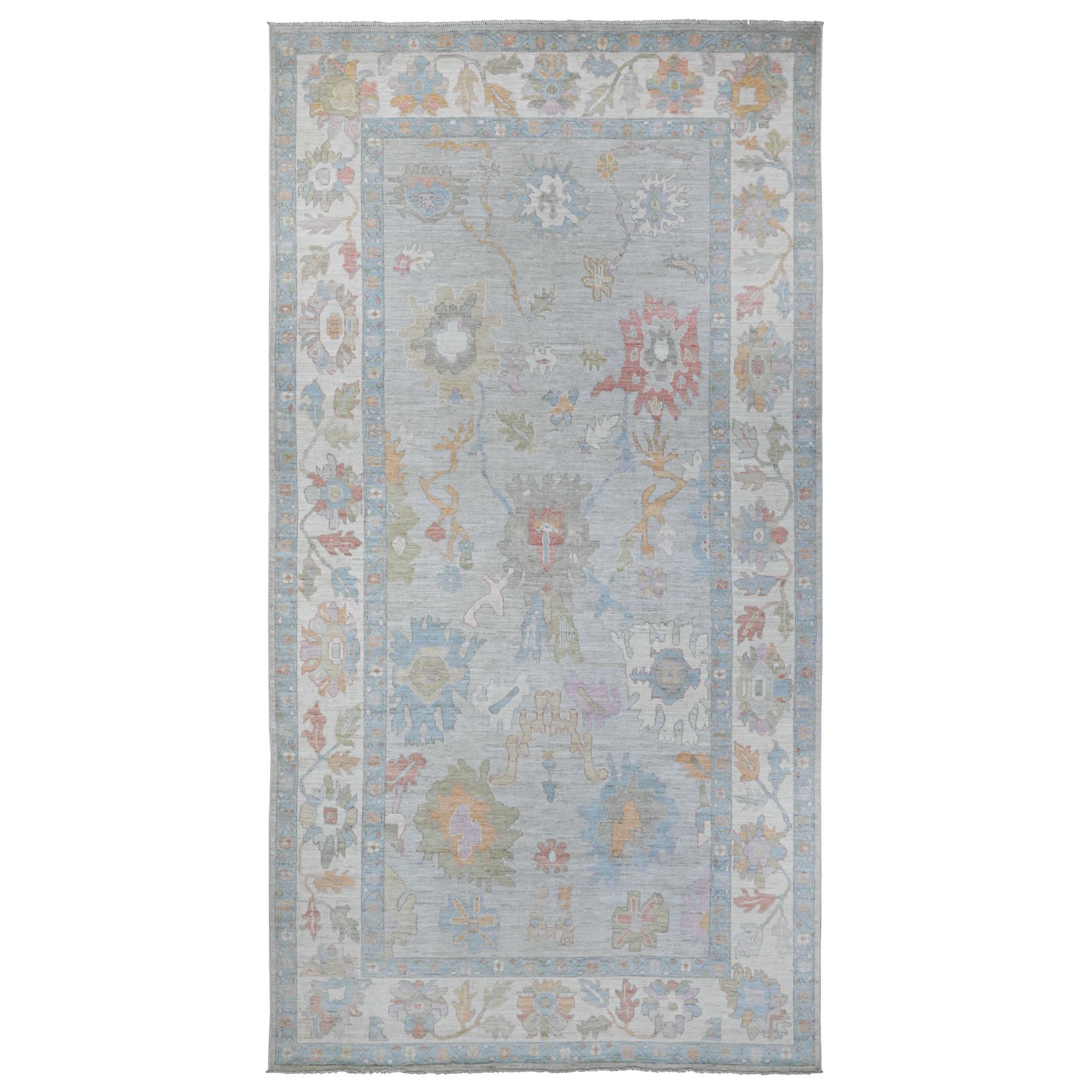 Oushak-And-Peshawar-Hand-Knotted-Rug-443990