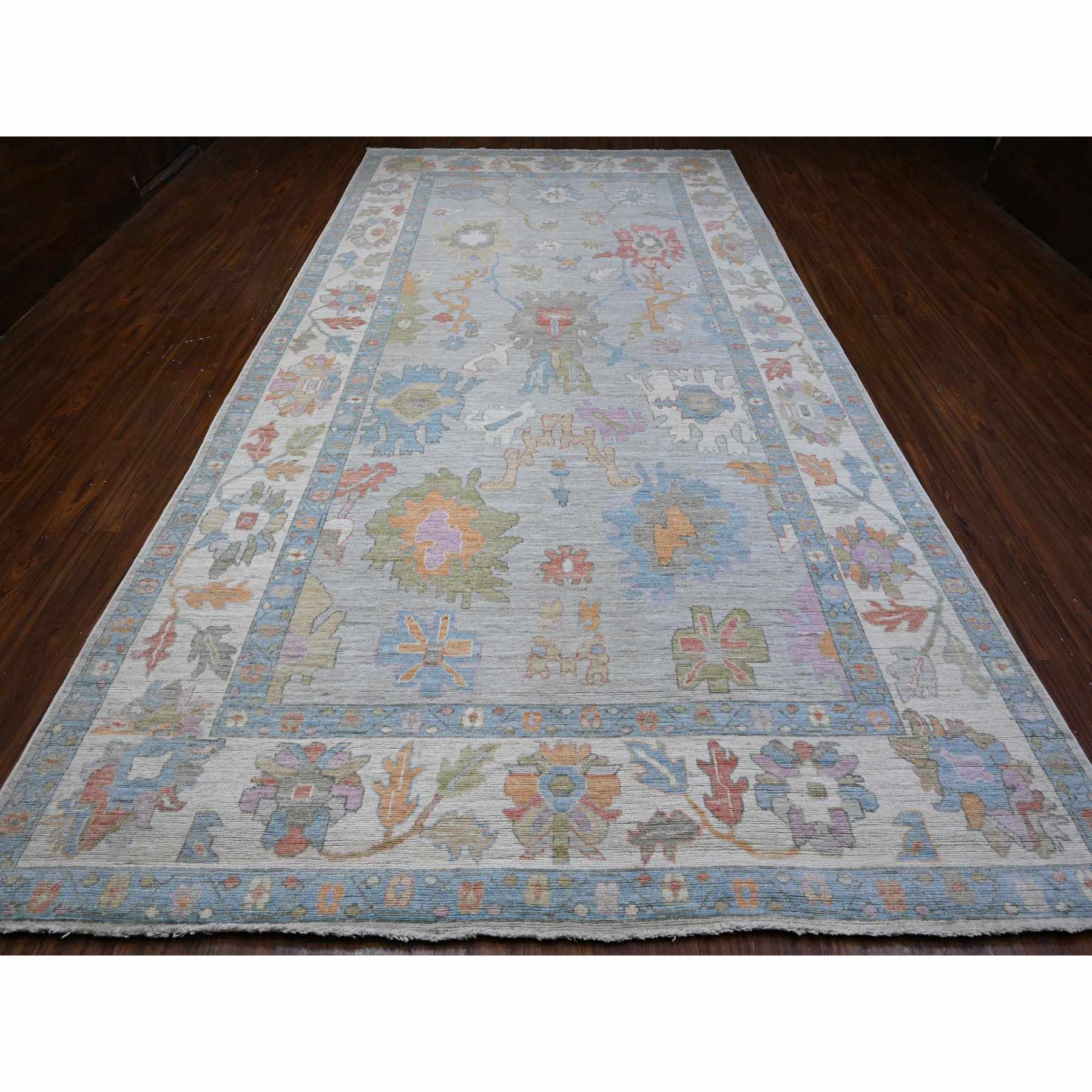 Oushak-And-Peshawar-Hand-Knotted-Rug-443990