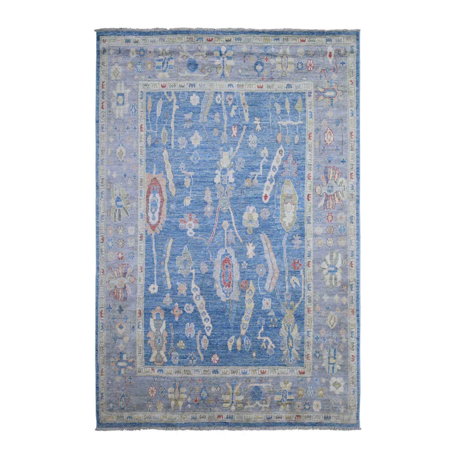 Oushak-And-Peshawar-Hand-Knotted-Rug-443995