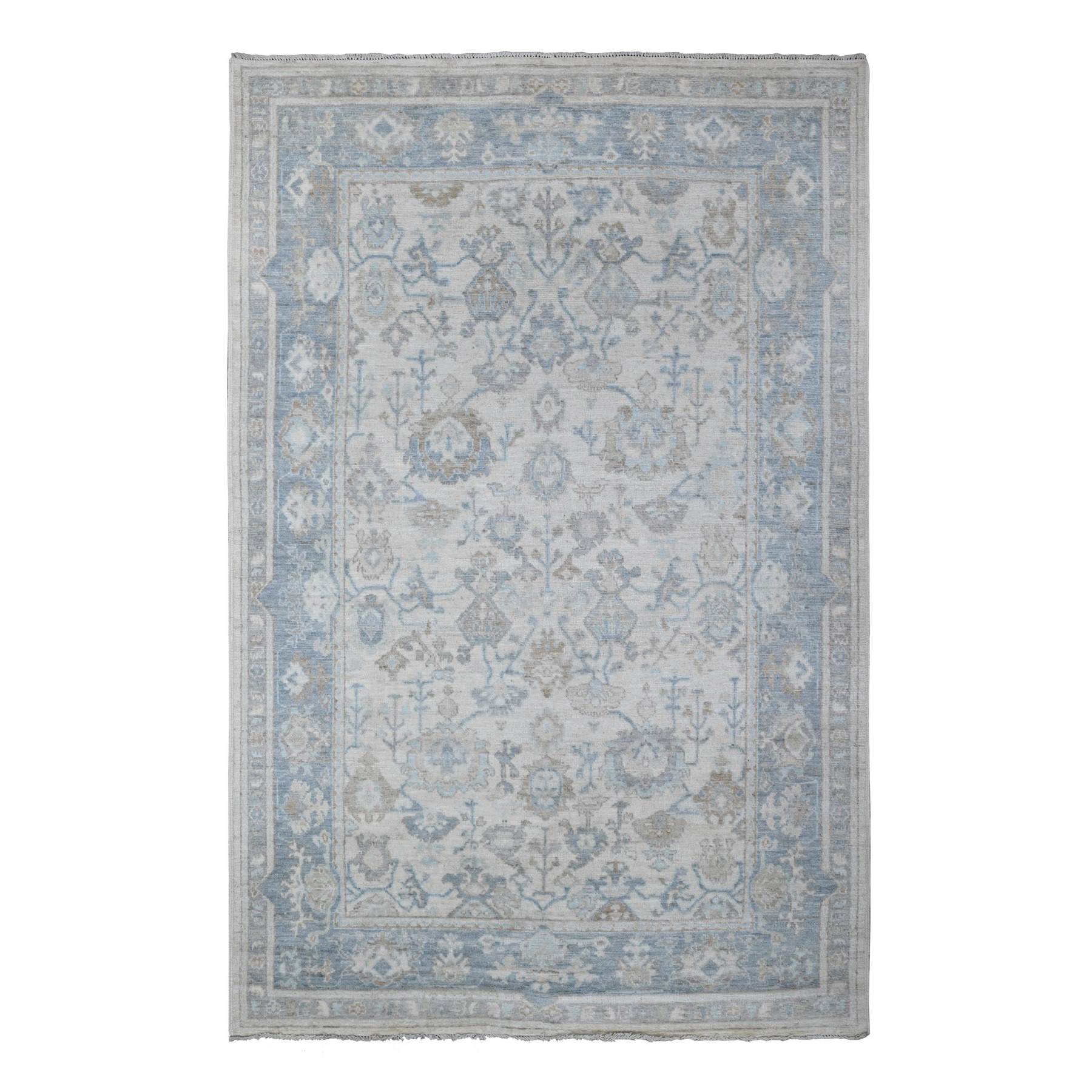 Oushak-And-Peshawar-Hand-Knotted-Rug-444000