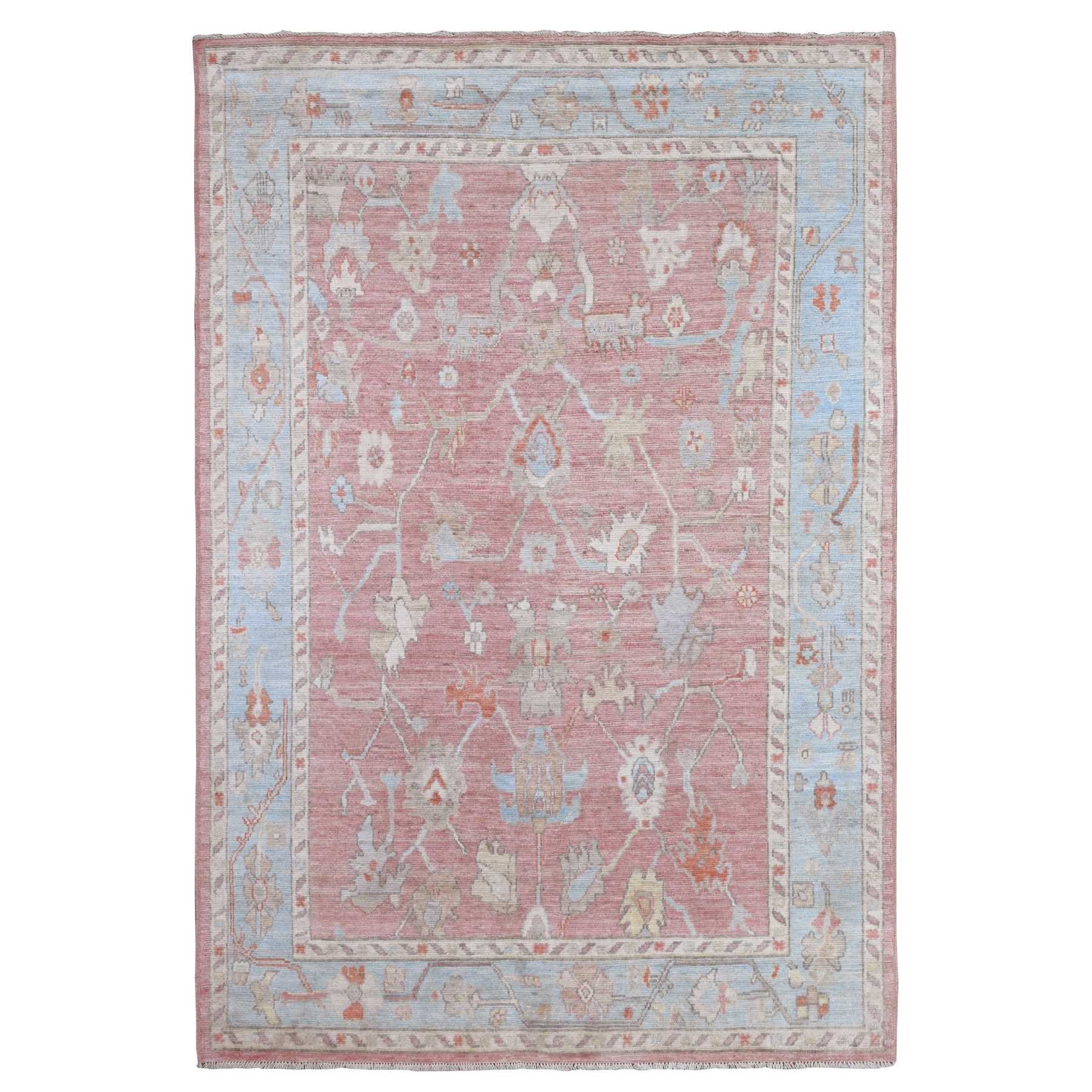 Oushak-And-Peshawar-Hand-Knotted-Rug-444025