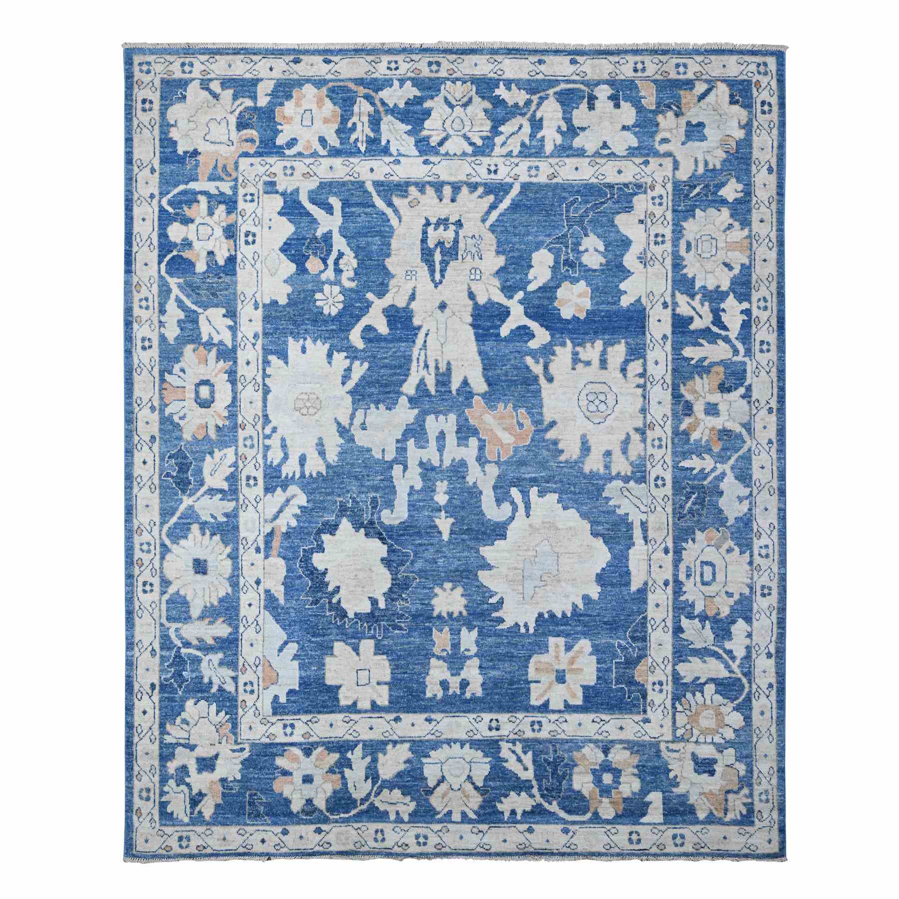 Oushak-And-Peshawar-Hand-Knotted-Rug-444050