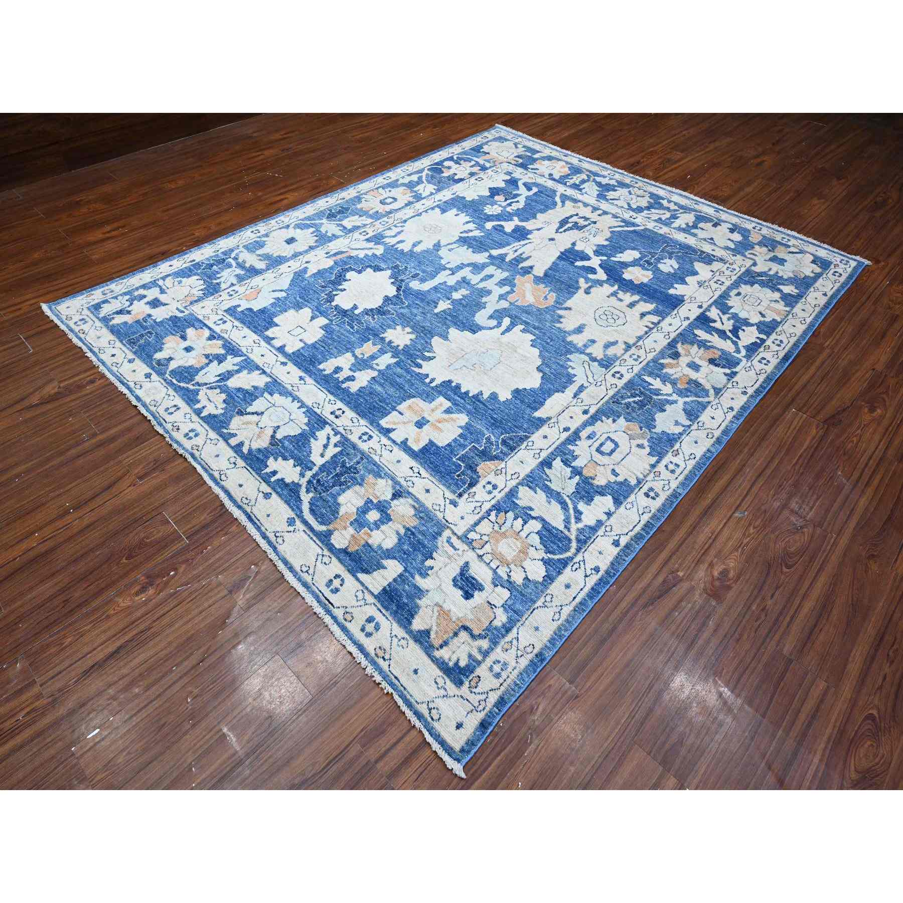 Oushak-And-Peshawar-Hand-Knotted-Rug-444050