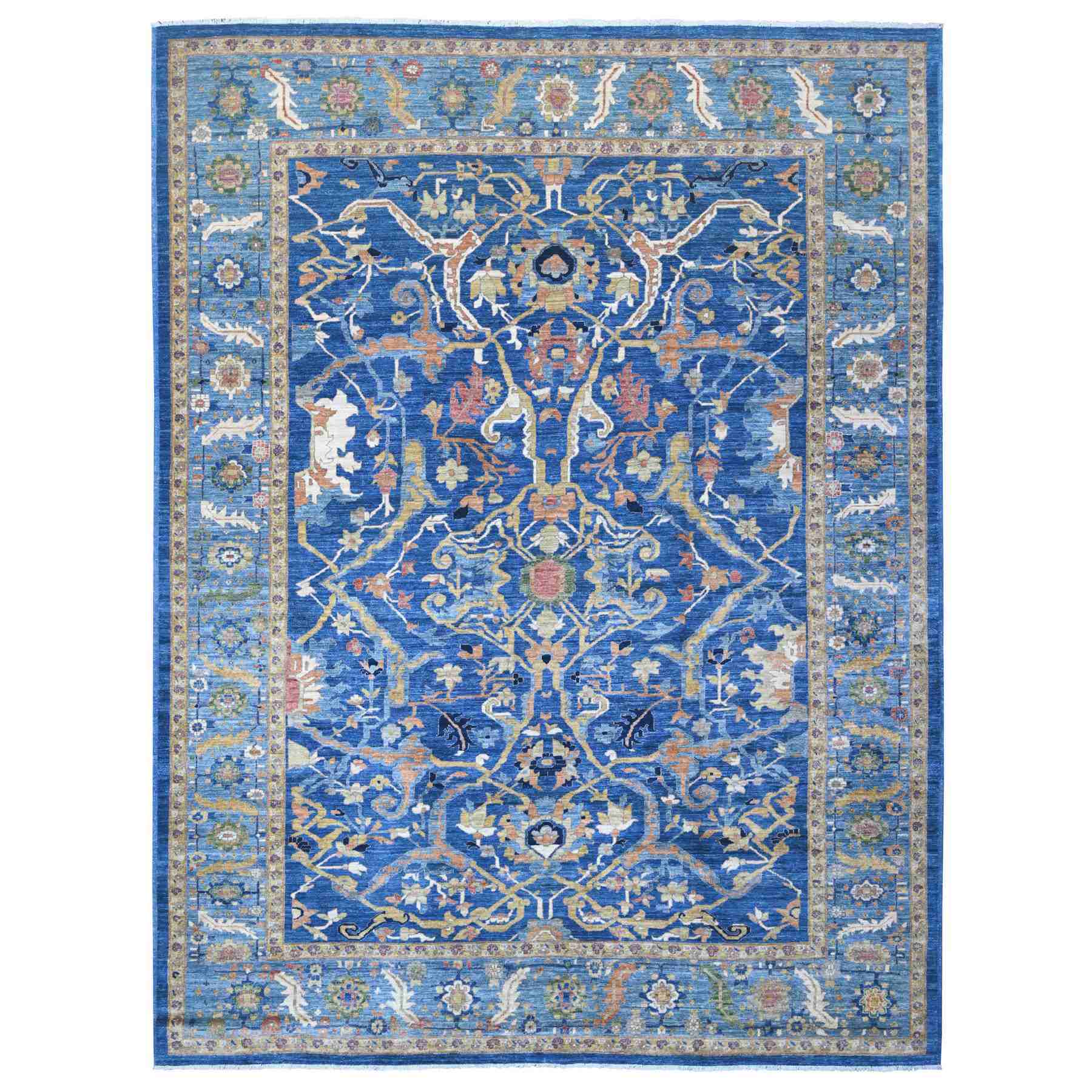 Oushak-And-Peshawar-Hand-Knotted-Rug-444070