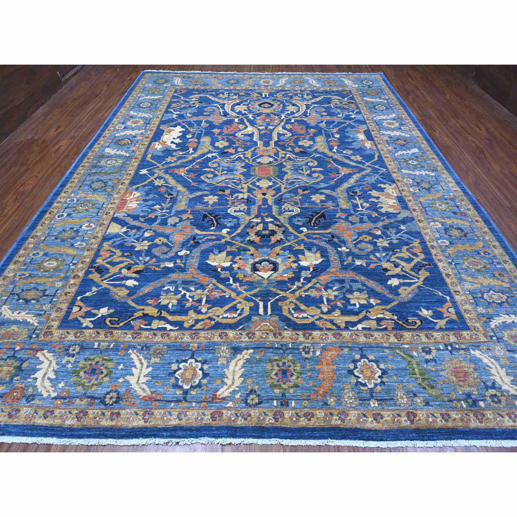 Oushak-And-Peshawar-Hand-Knotted-Rug-444070