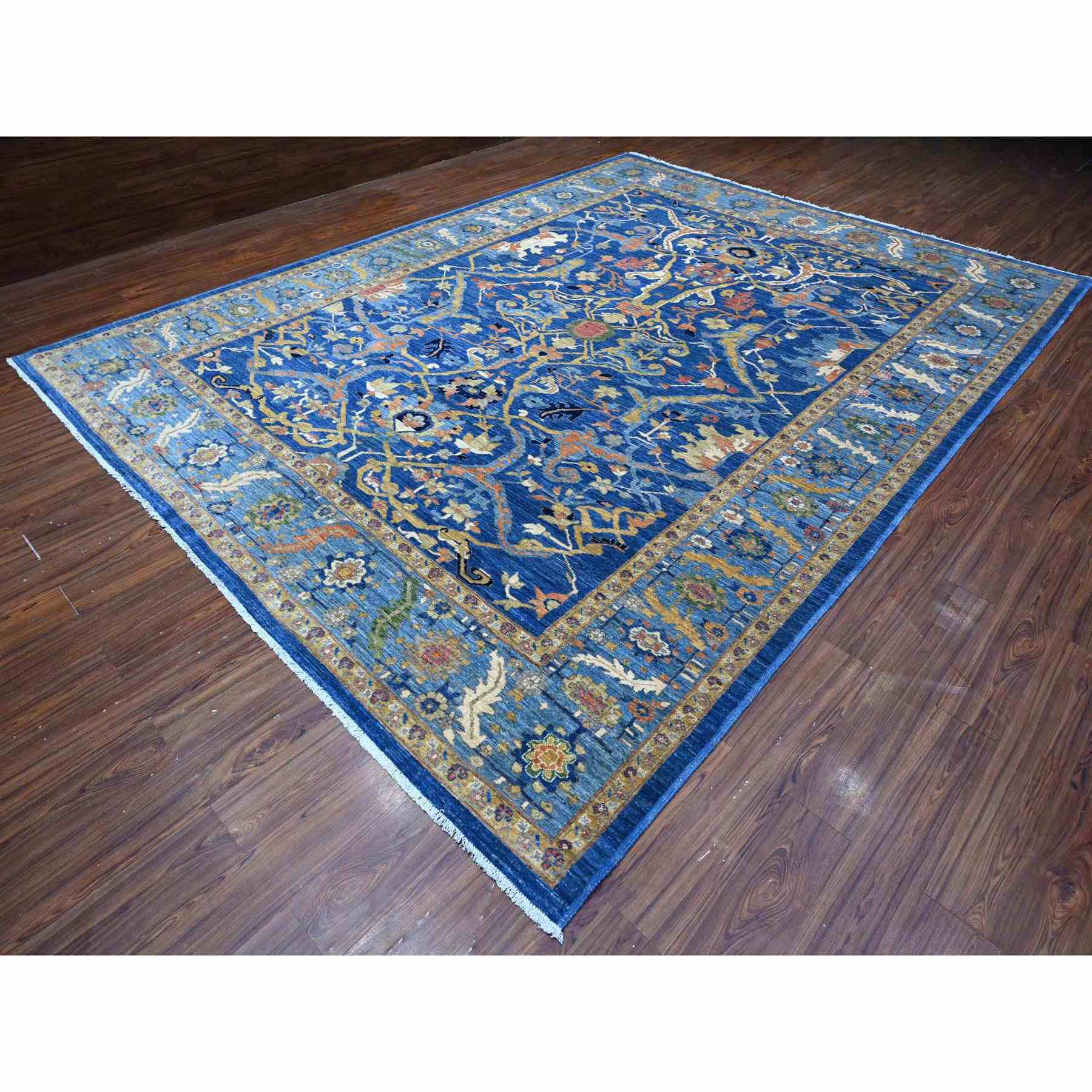 Oushak-And-Peshawar-Hand-Knotted-Rug-444070