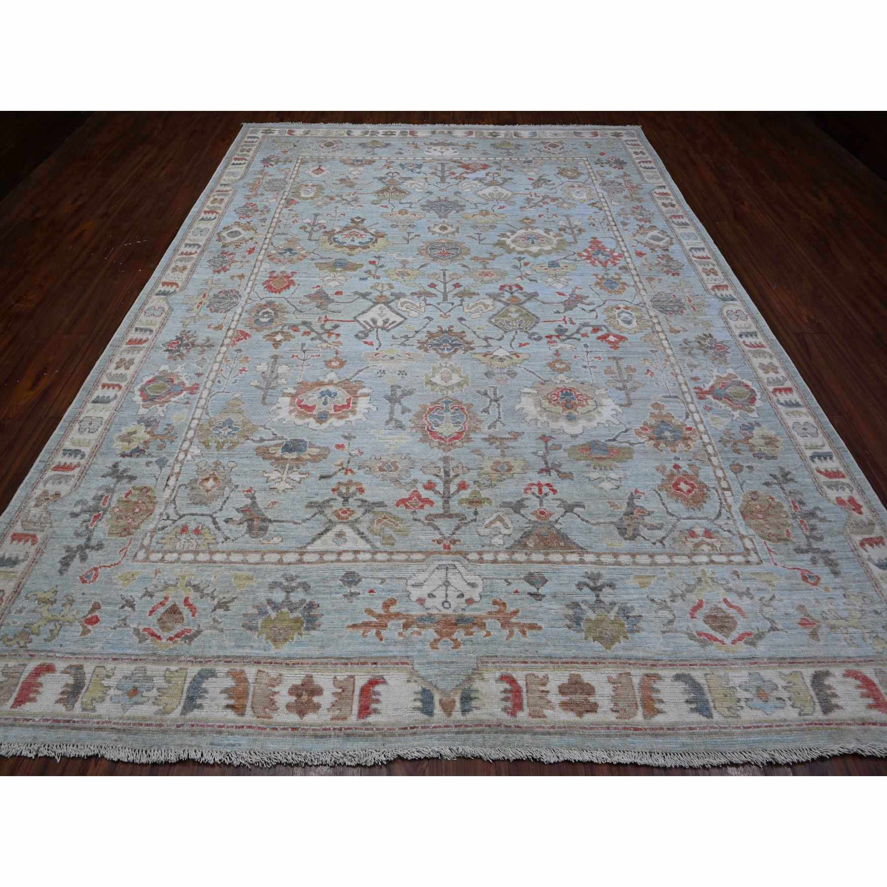 Oushak-And-Peshawar-Hand-Knotted-Rug-444185