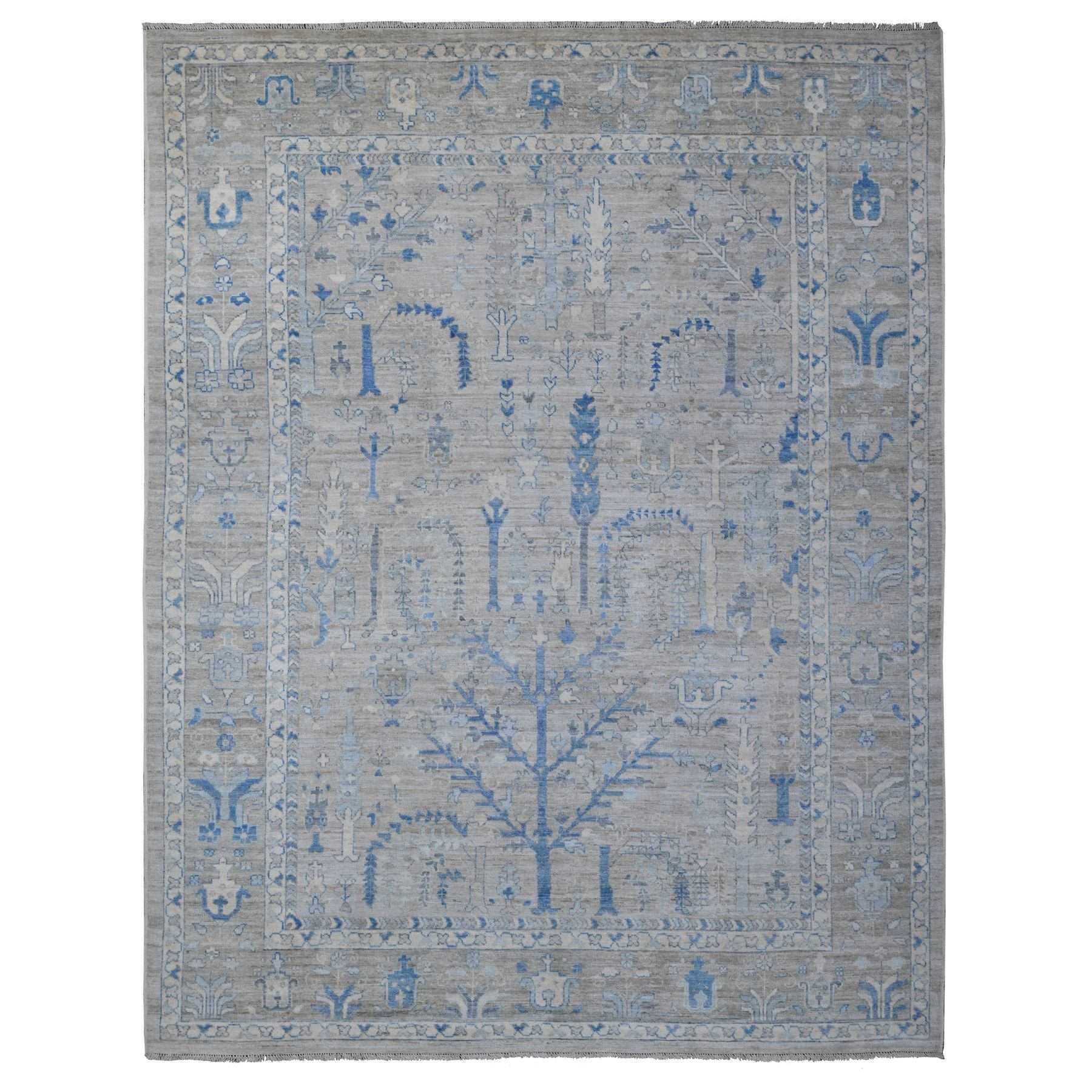 Oushak-And-Peshawar-Hand-Knotted-Rug-444190