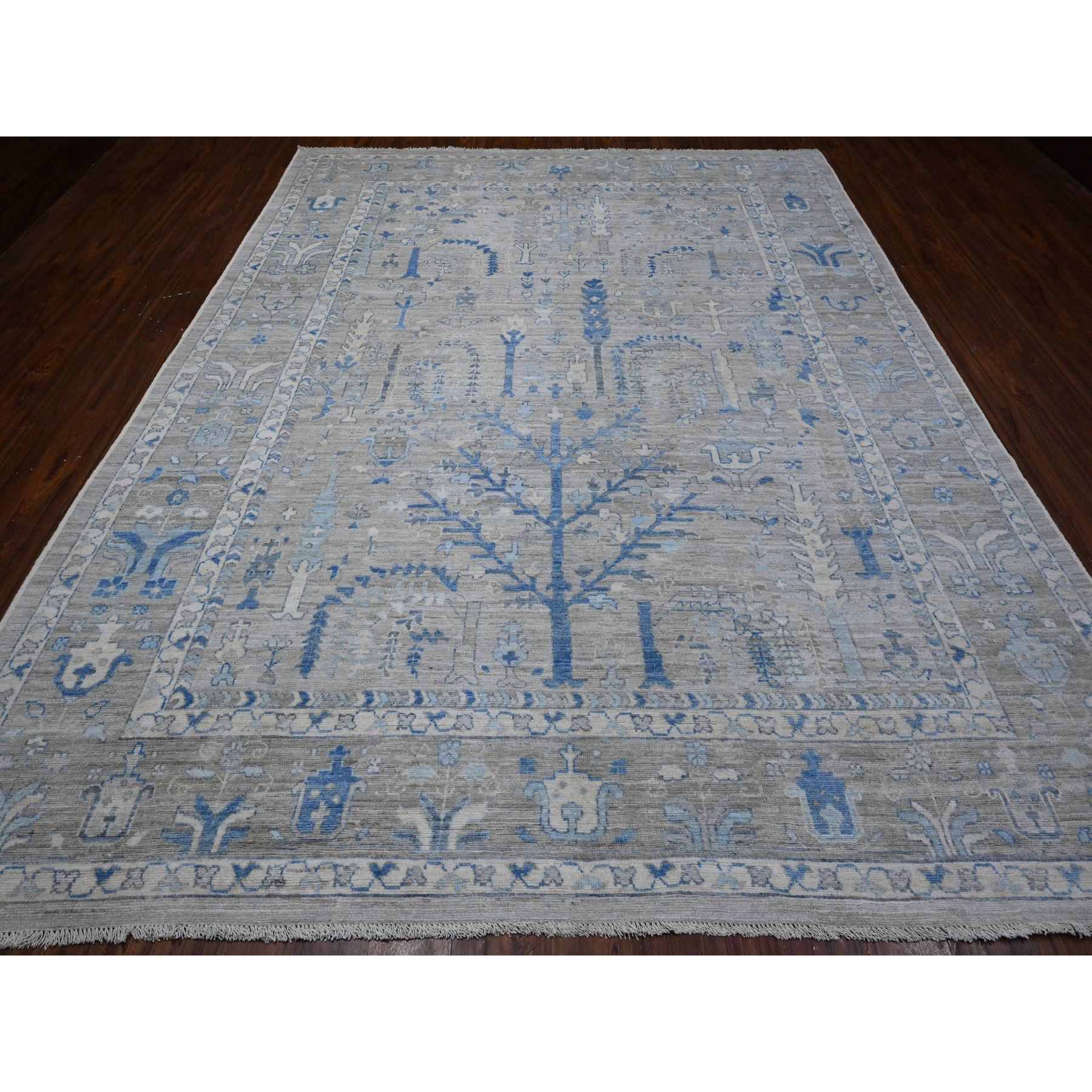 Oushak-And-Peshawar-Hand-Knotted-Rug-444190