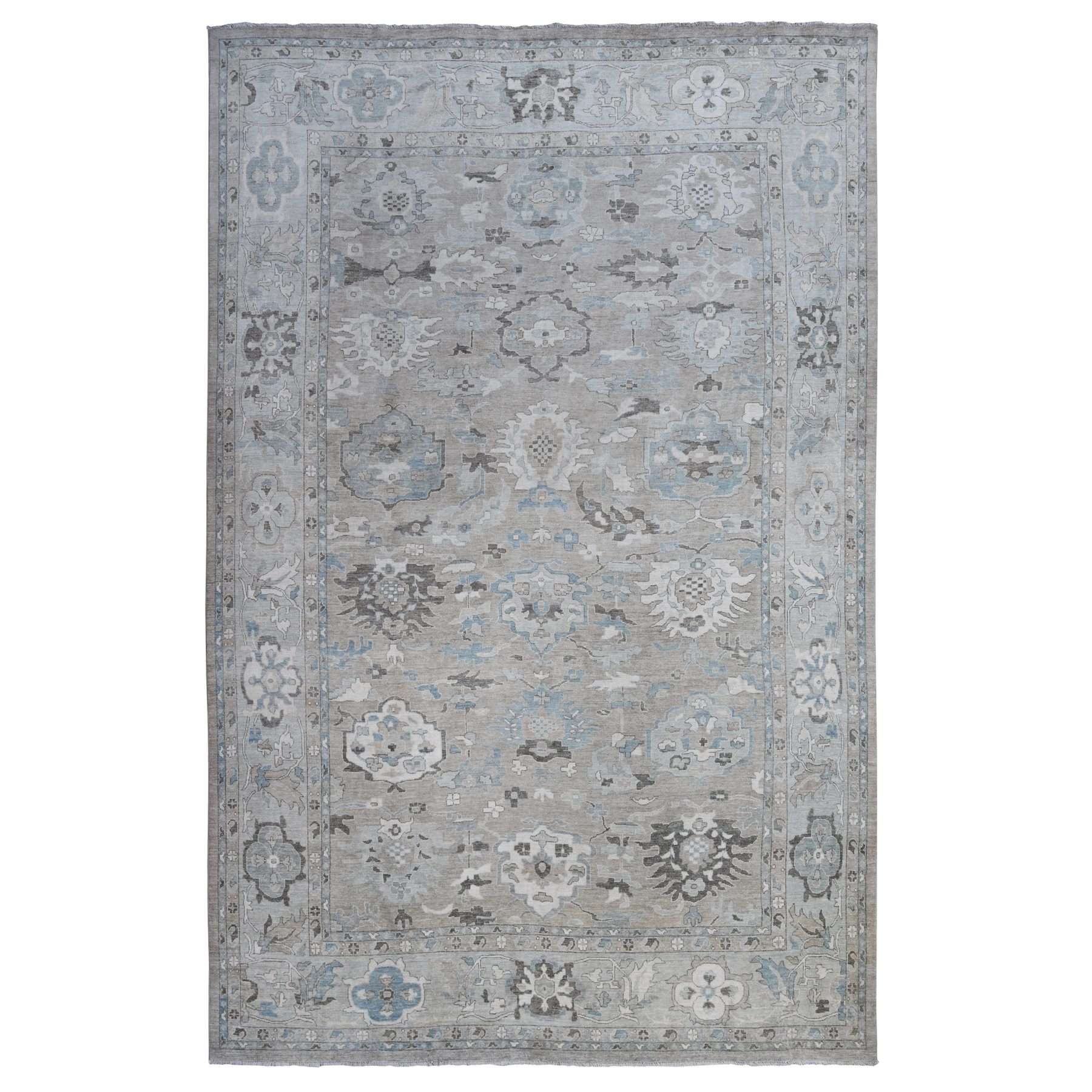 Oushak-And-Peshawar-Hand-Knotted-Rug-444200