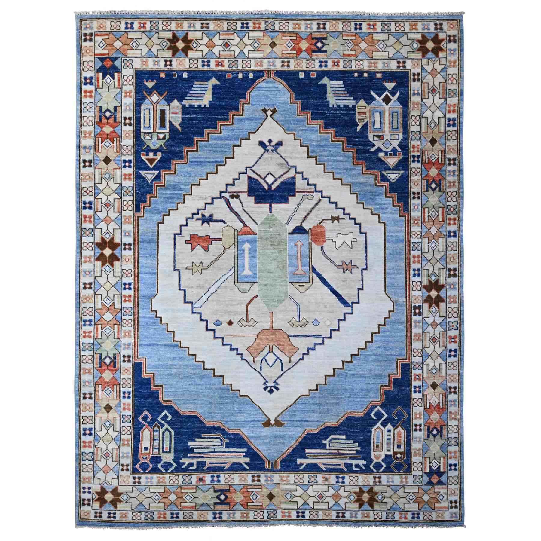 Oushak-And-Peshawar-Hand-Knotted-Rug-444205