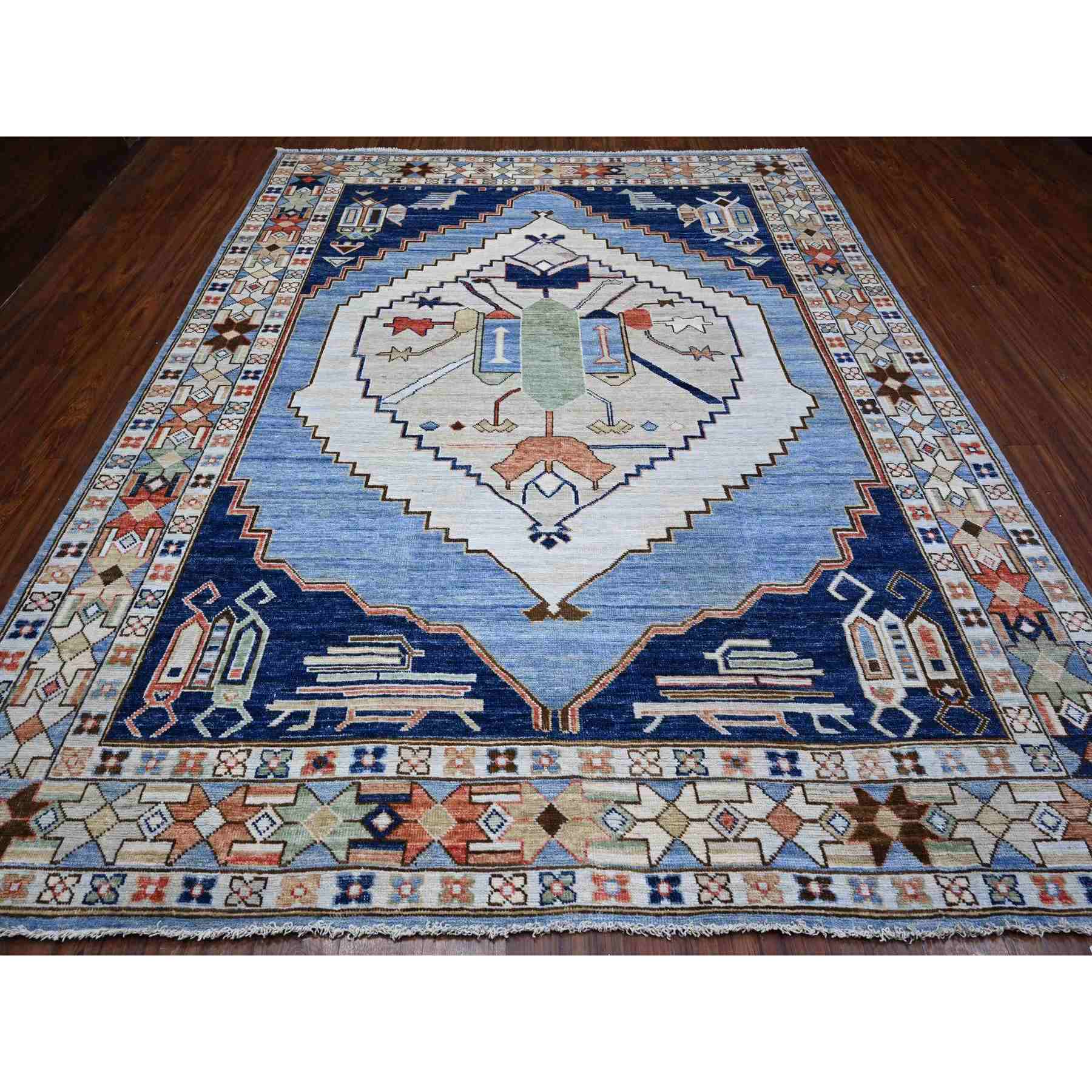 Oushak-And-Peshawar-Hand-Knotted-Rug-444205