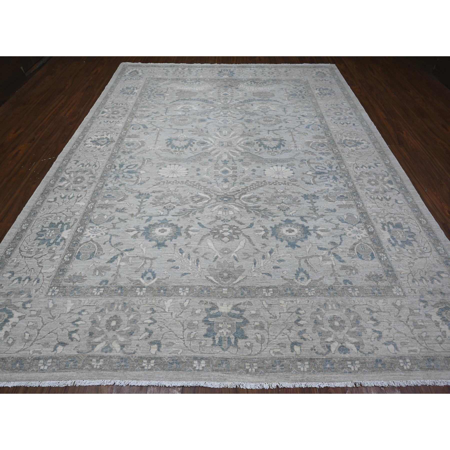 Oushak-And-Peshawar-Hand-Knotted-Rug-444225