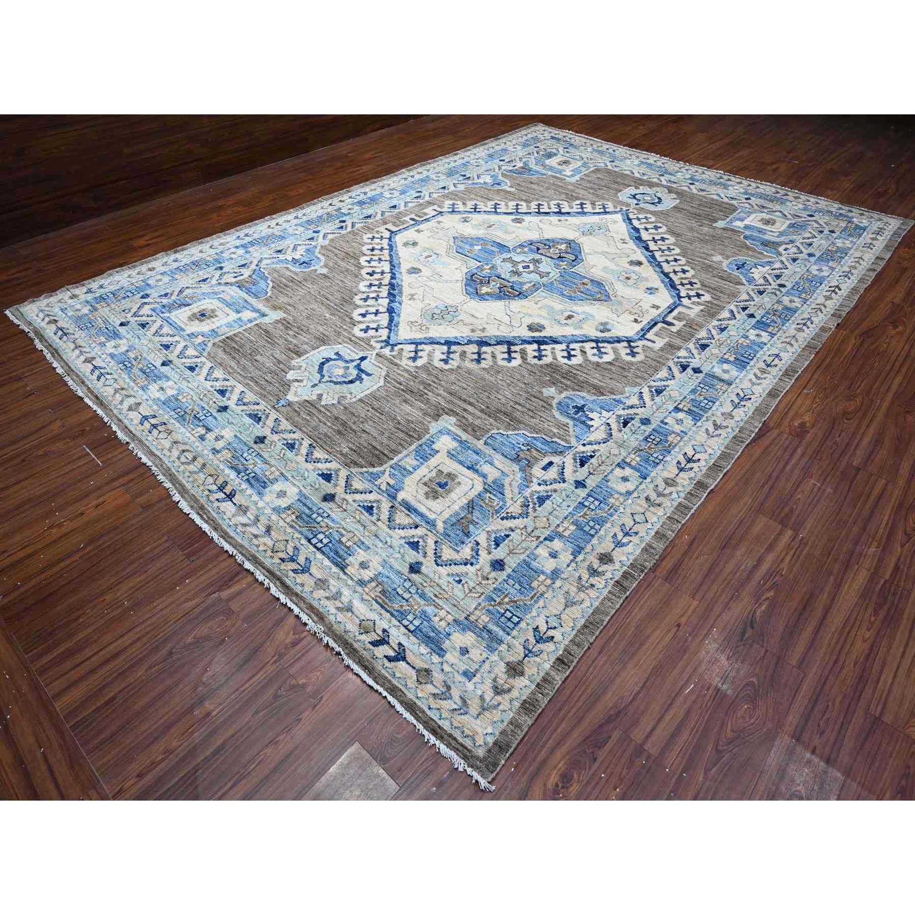 Oushak-And-Peshawar-Hand-Knotted-Rug-444270