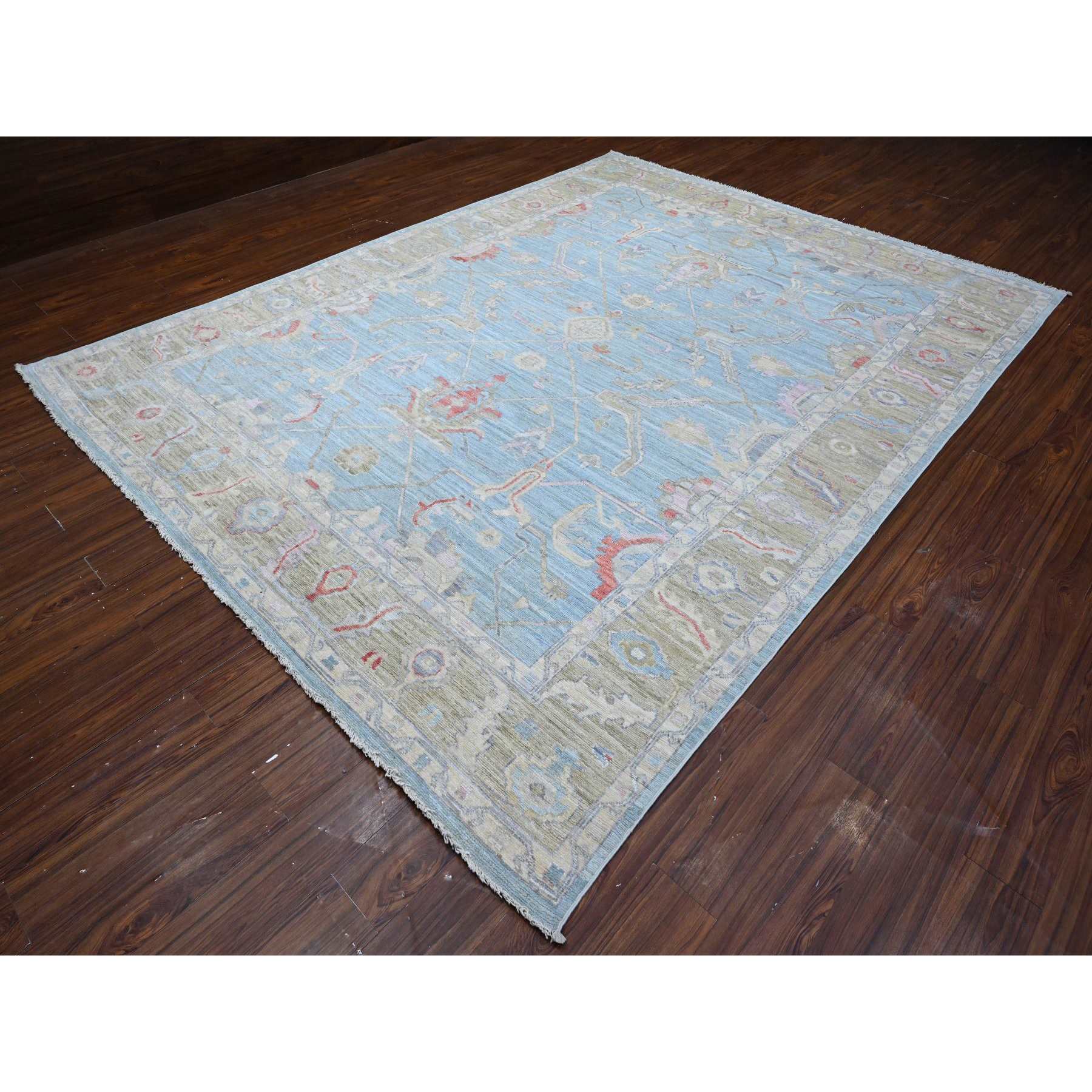 Oushak-And-Peshawar-Hand-Knotted-Rug-444280