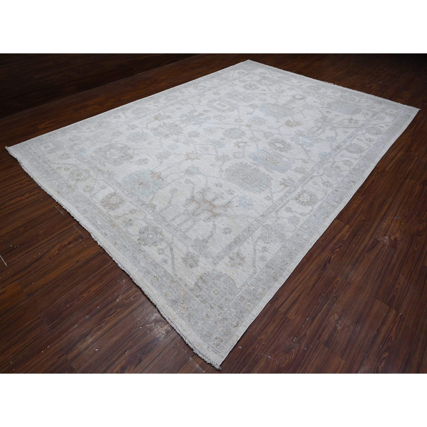 Oushak-And-Peshawar-Hand-Knotted-Rug-444285