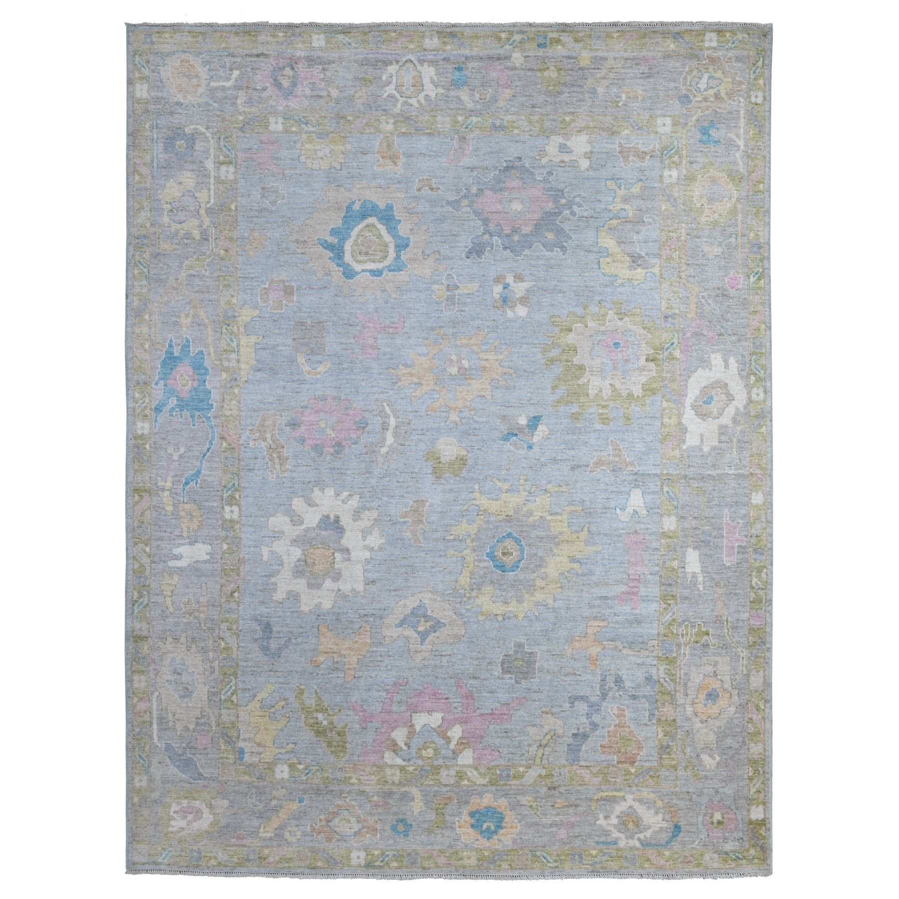 Oushak-And-Peshawar-Hand-Knotted-Rug-444310