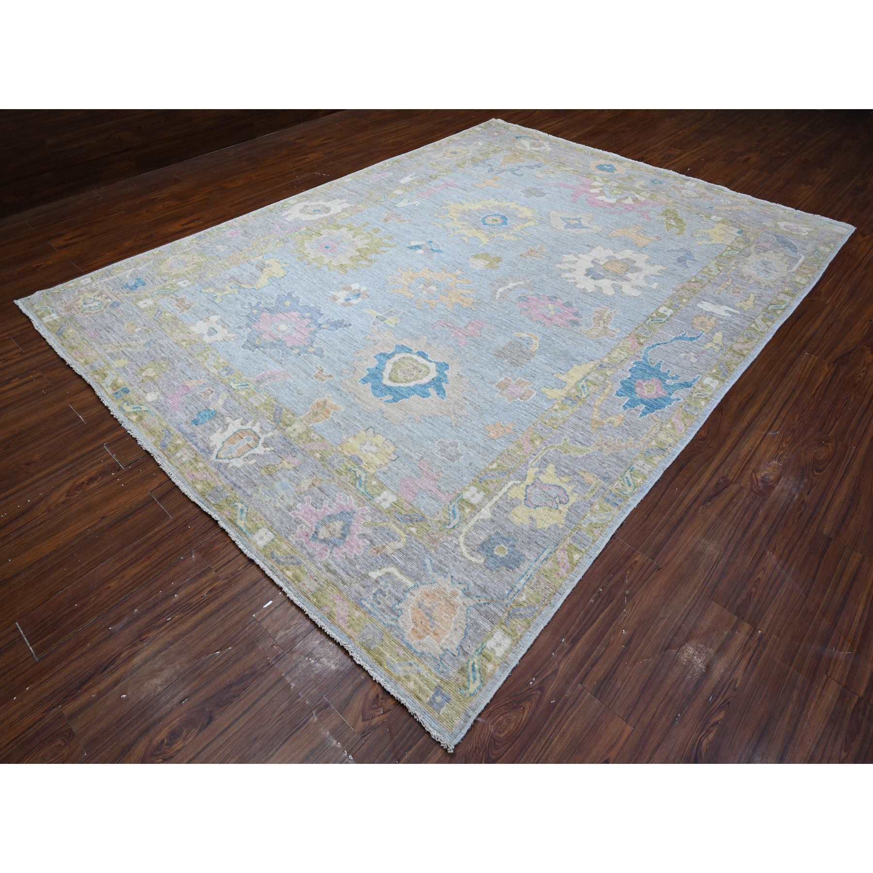 Oushak-And-Peshawar-Hand-Knotted-Rug-444310