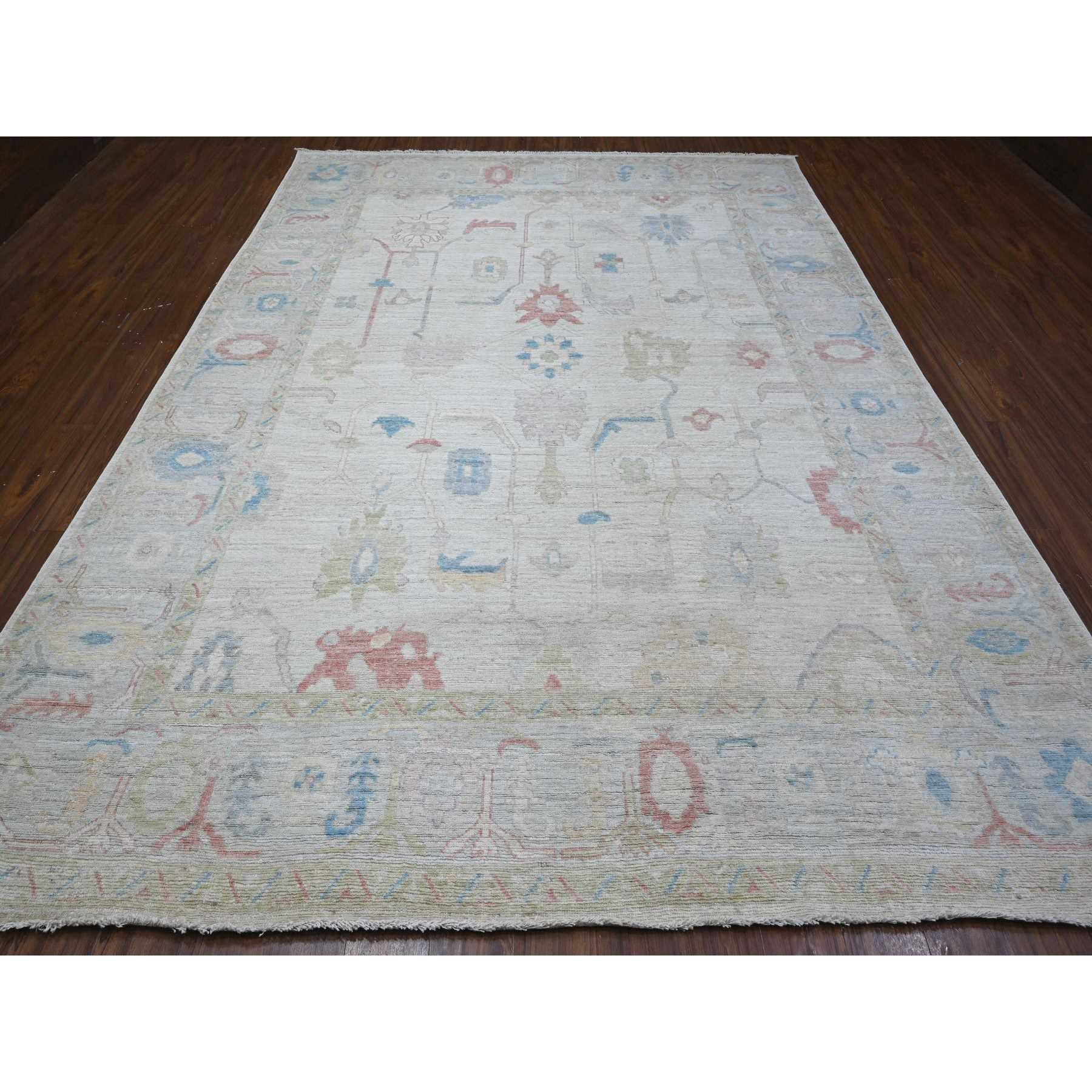 Oushak-And-Peshawar-Hand-Knotted-Rug-444315