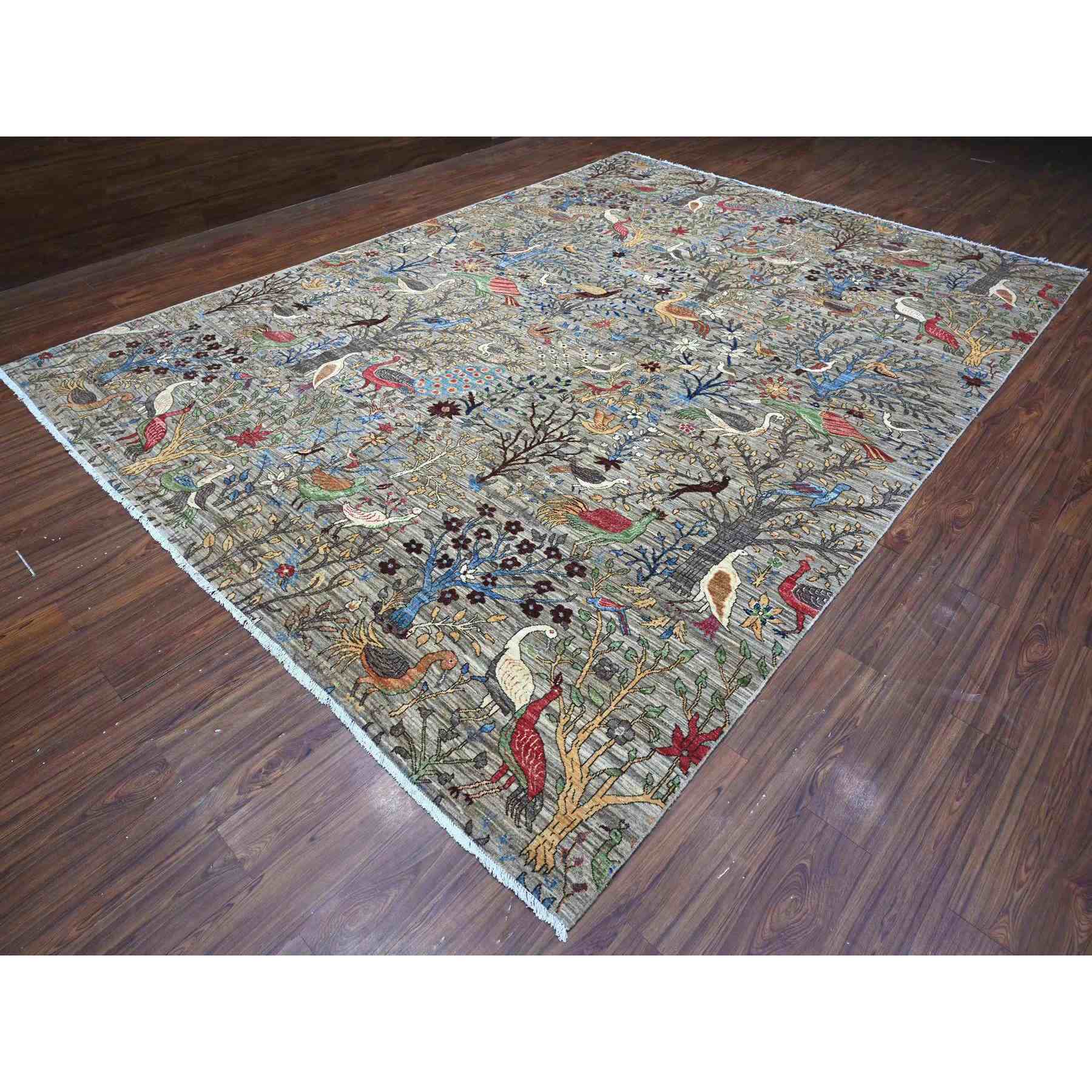 Oushak-And-Peshawar-Hand-Knotted-Rug-444325