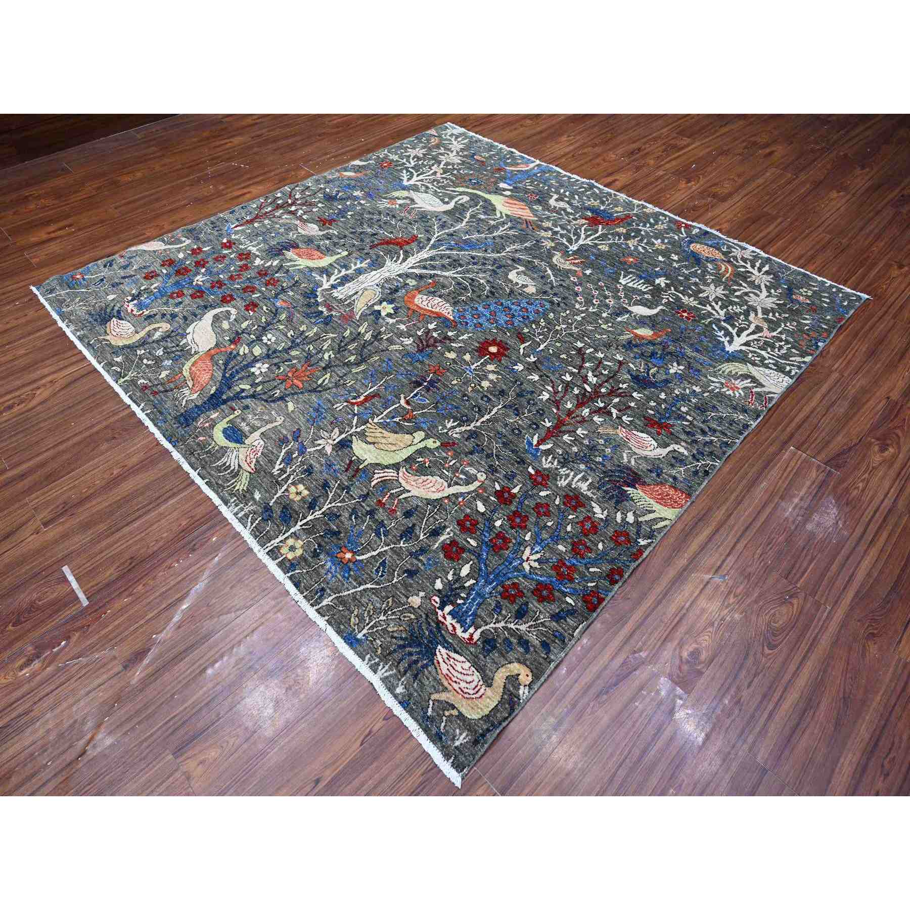 Oushak-And-Peshawar-Hand-Knotted-Rug-444335