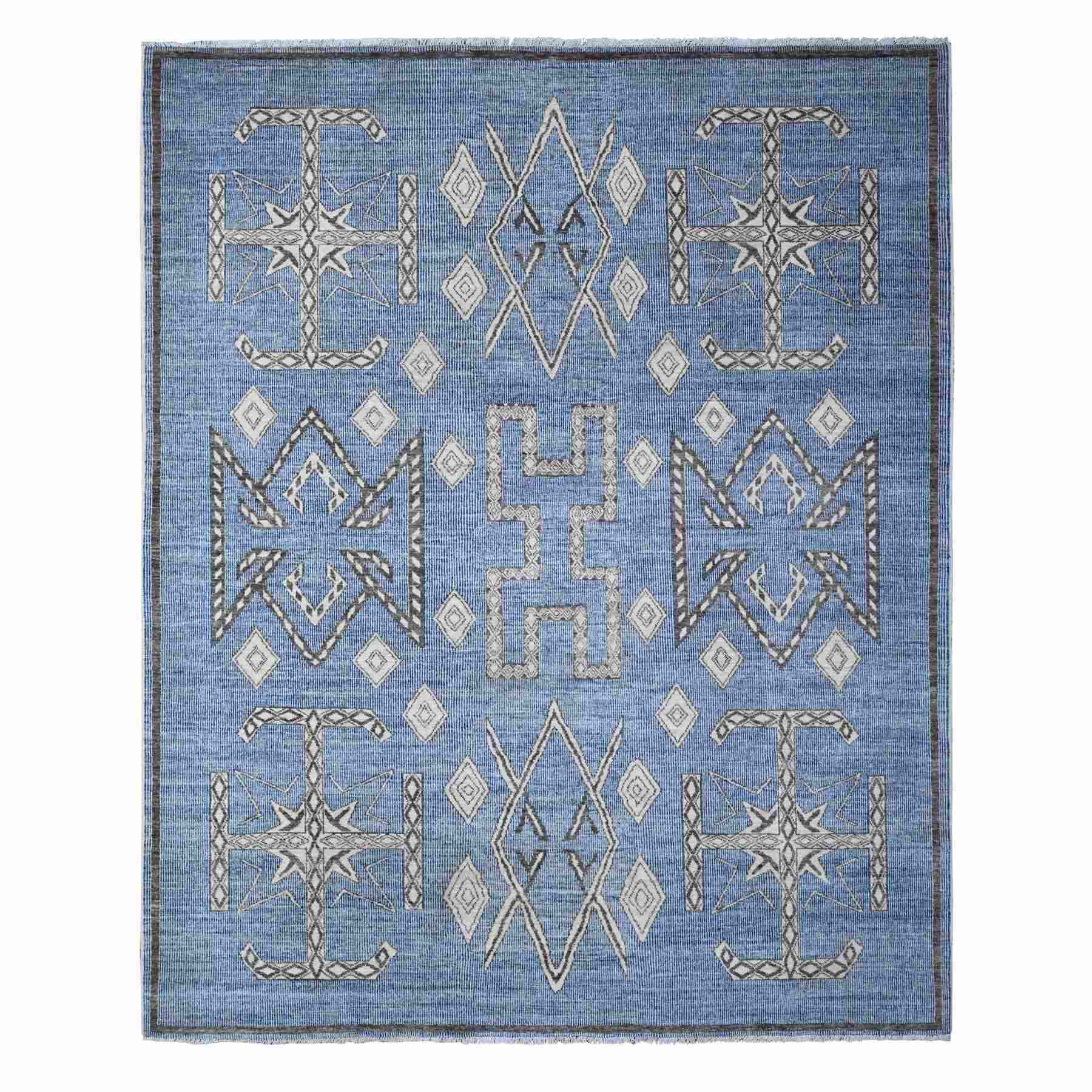 Oushak-And-Peshawar-Hand-Knotted-Rug-444355