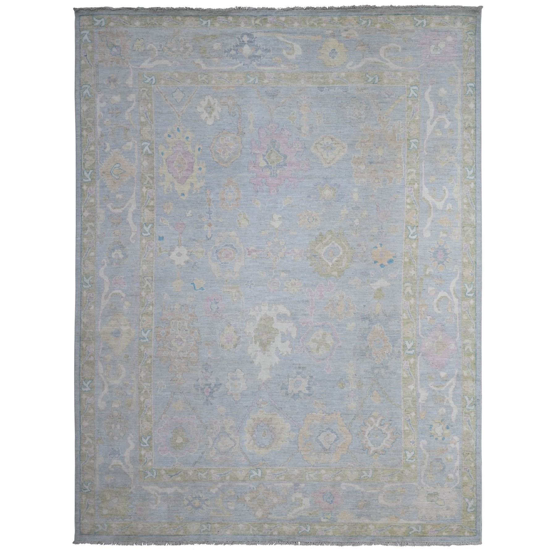 Oushak-And-Peshawar-Hand-Knotted-Rug-444380