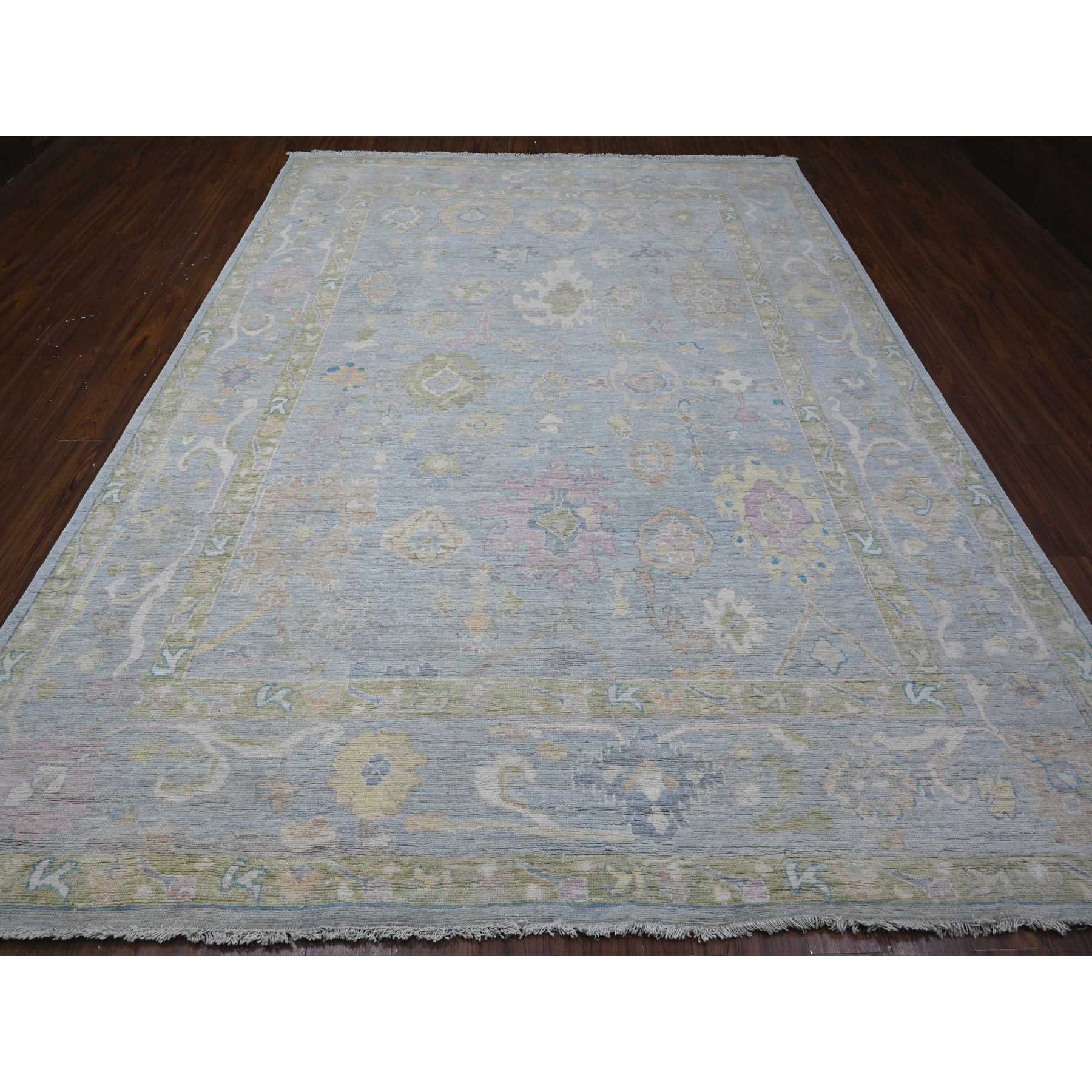 Oushak-And-Peshawar-Hand-Knotted-Rug-444380