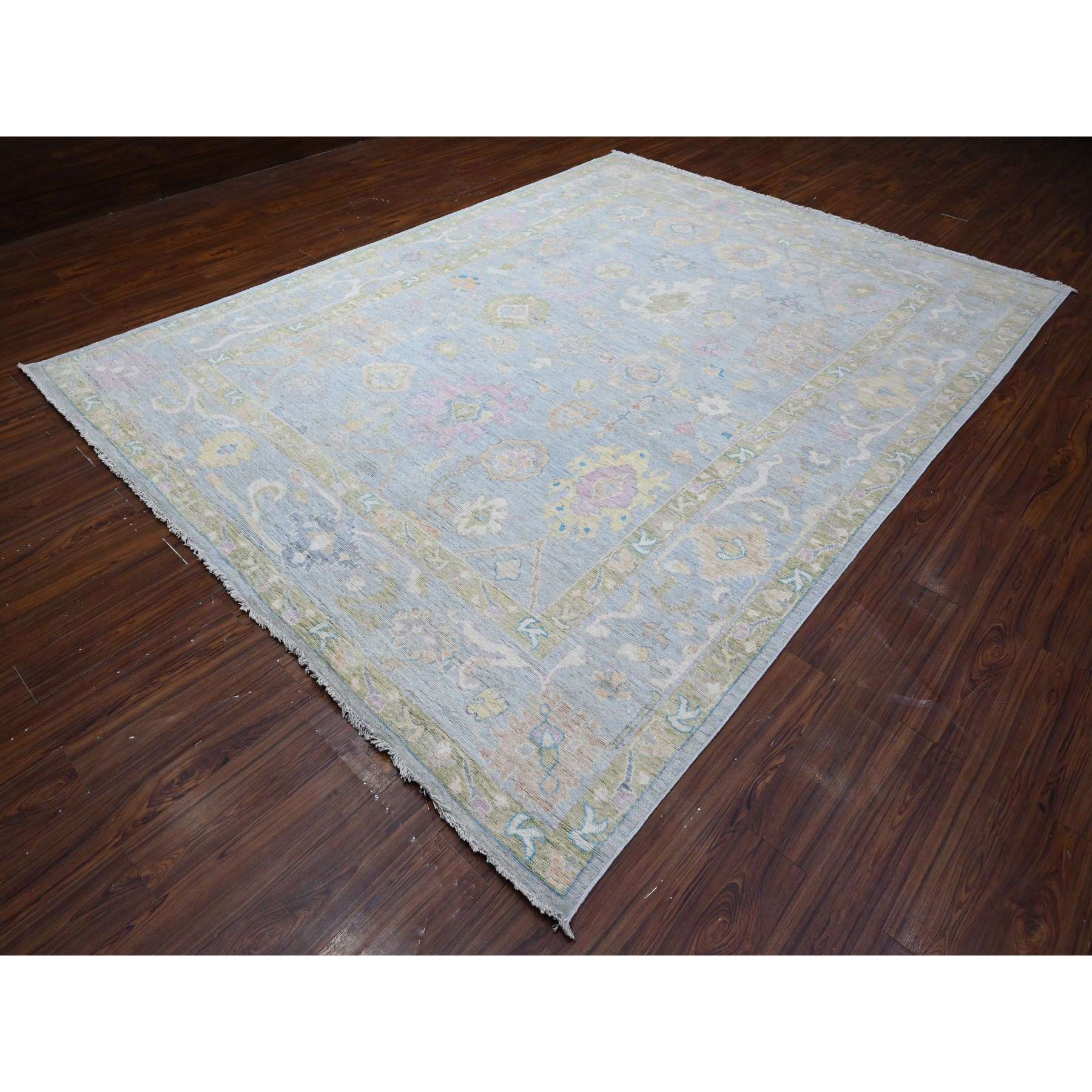 Oushak-And-Peshawar-Hand-Knotted-Rug-444380