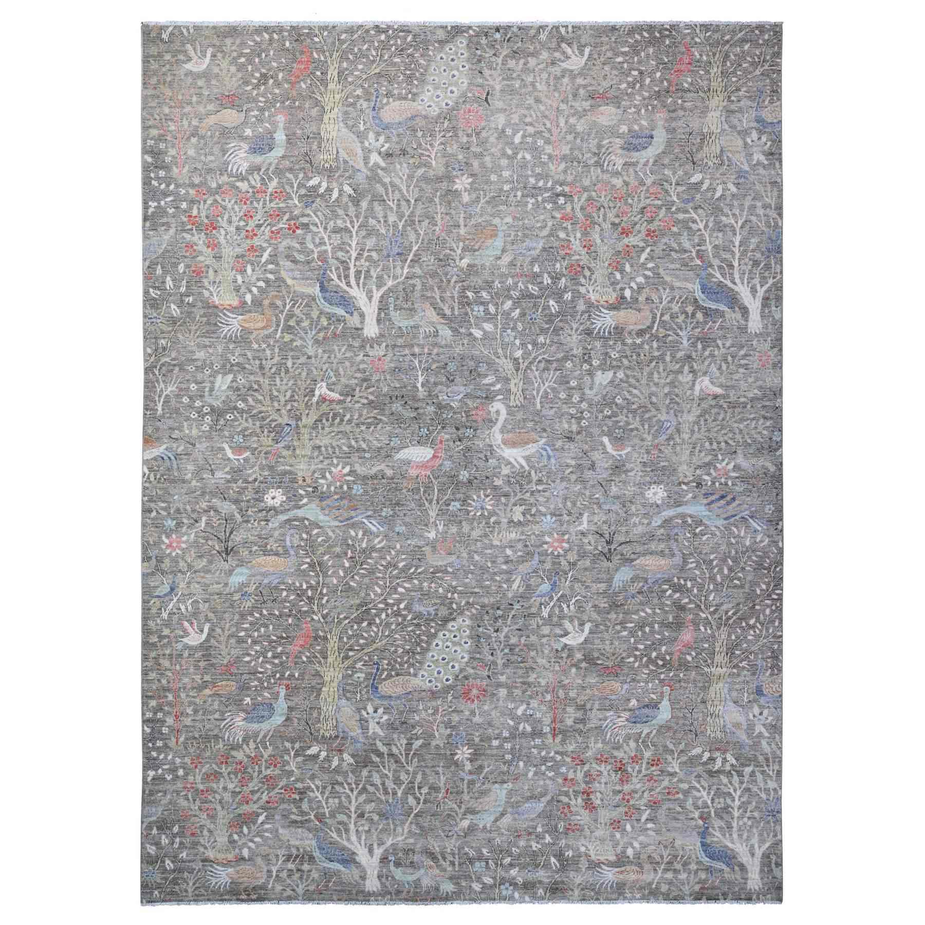 Oushak-And-Peshawar-Hand-Knotted-Rug-444395