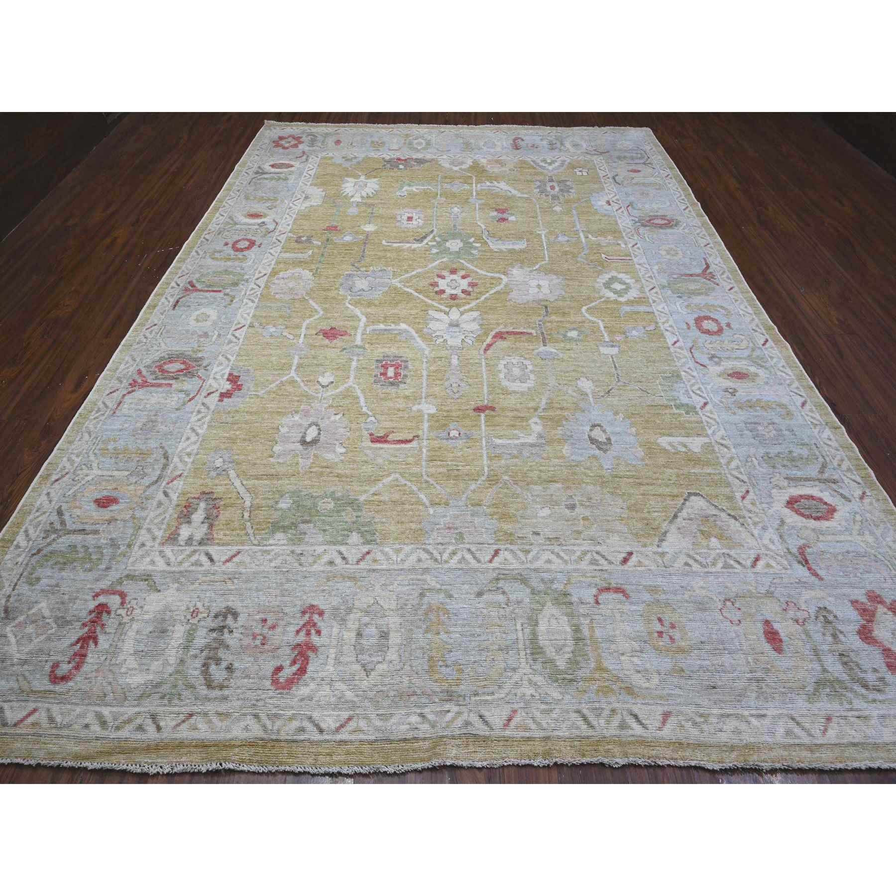 Oushak-And-Peshawar-Hand-Knotted-Rug-444590