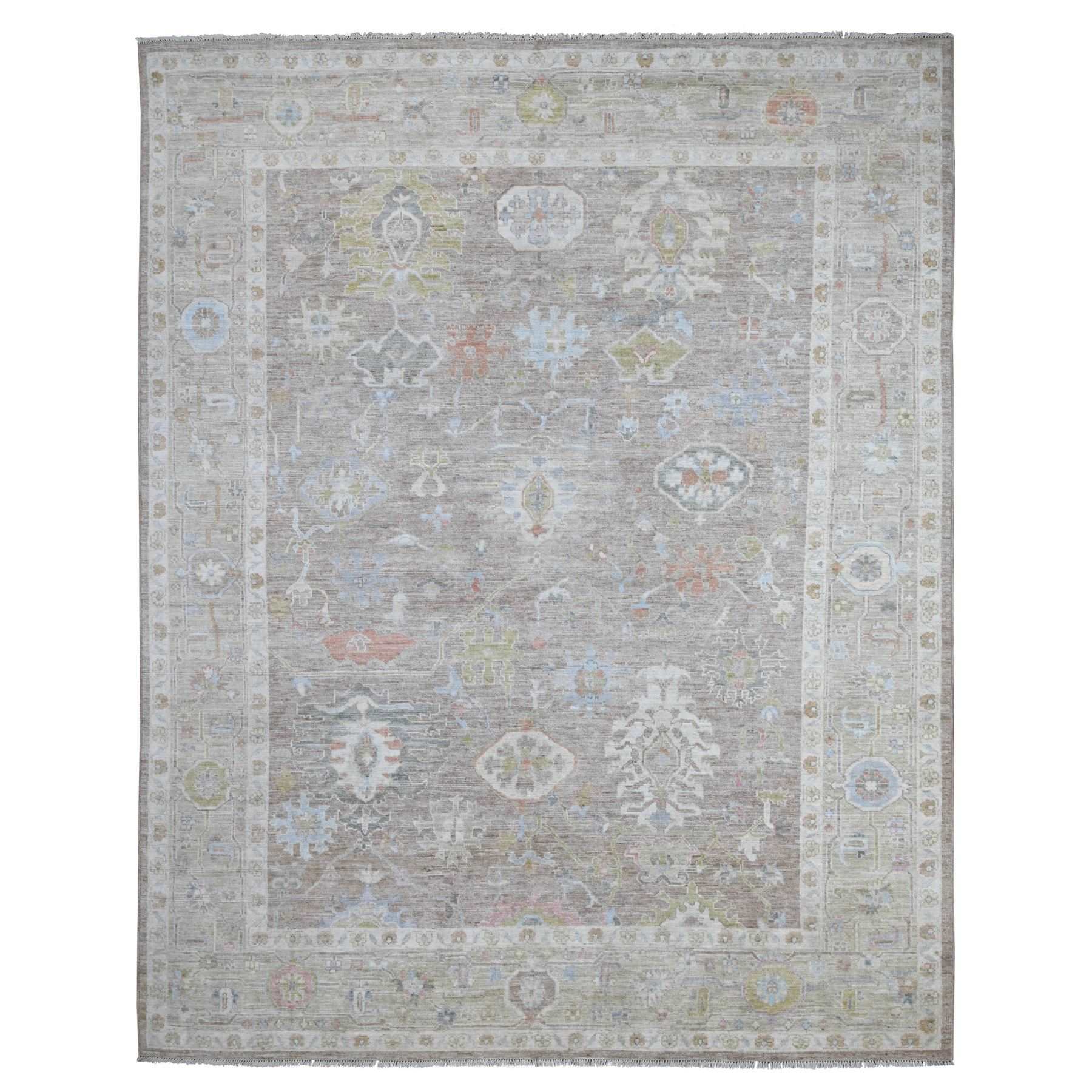 Oushak-And-Peshawar-Hand-Knotted-Rug-444600