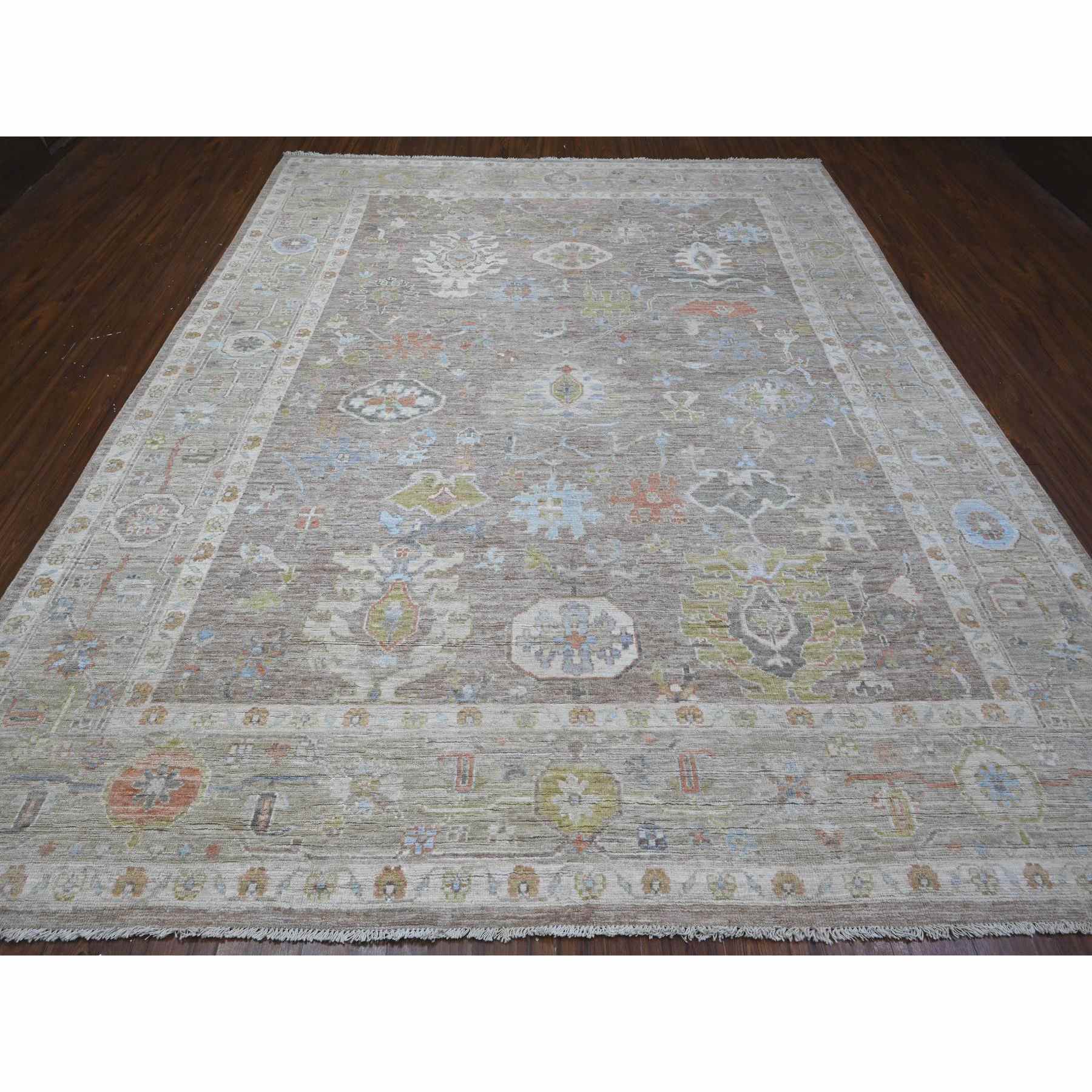 Oushak-And-Peshawar-Hand-Knotted-Rug-444600