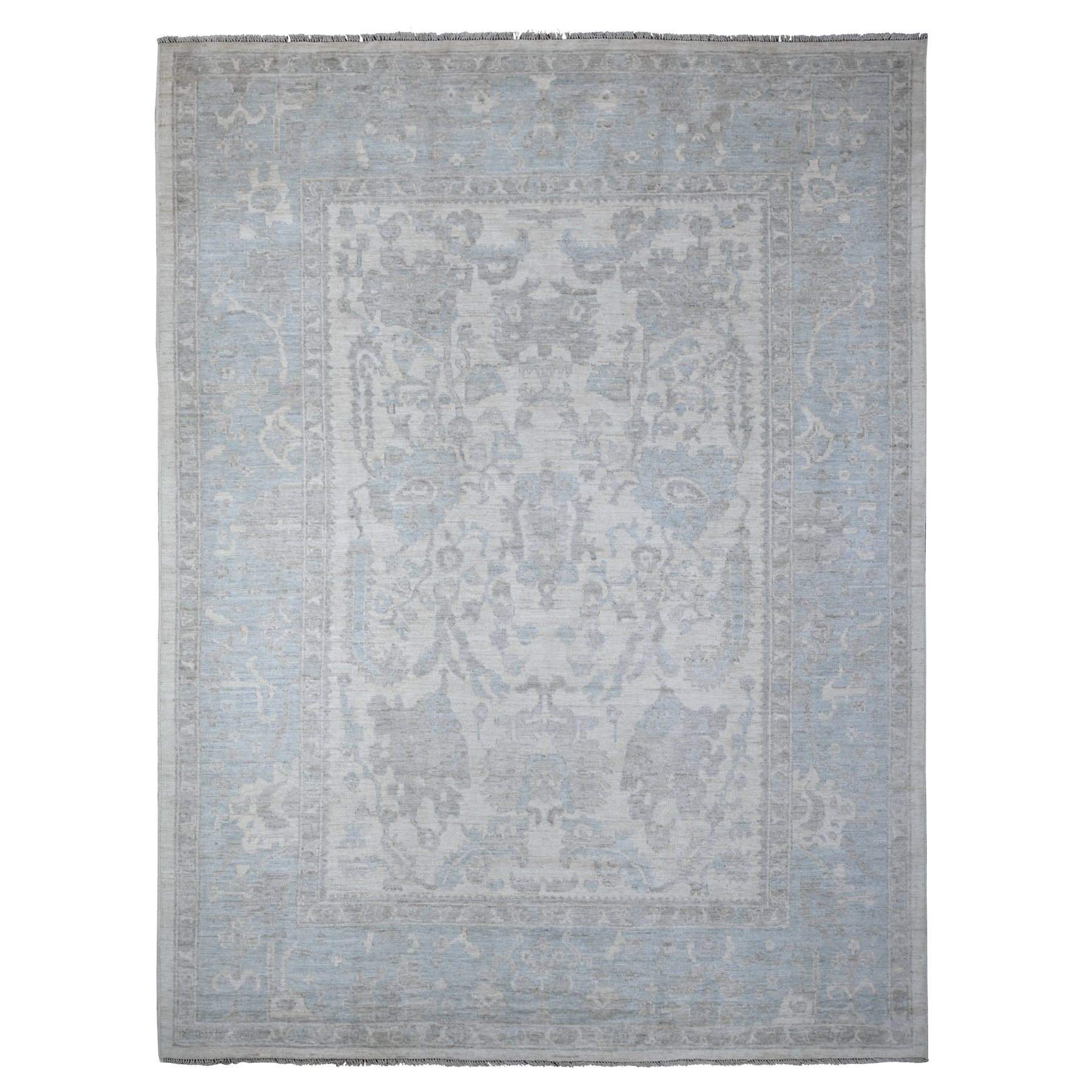 Oushak-And-Peshawar-Hand-Knotted-Rug-444620