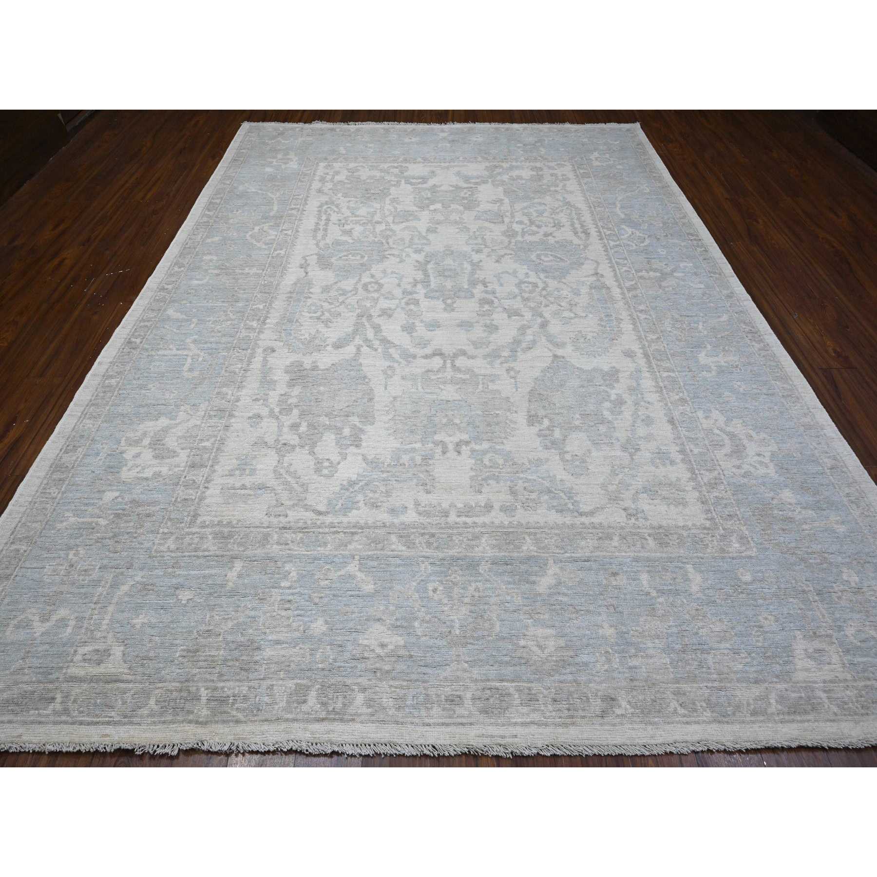 Oushak-And-Peshawar-Hand-Knotted-Rug-444620