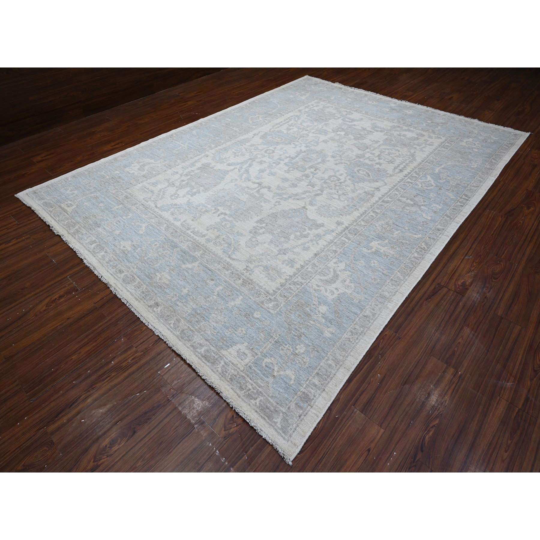 Oushak-And-Peshawar-Hand-Knotted-Rug-444620