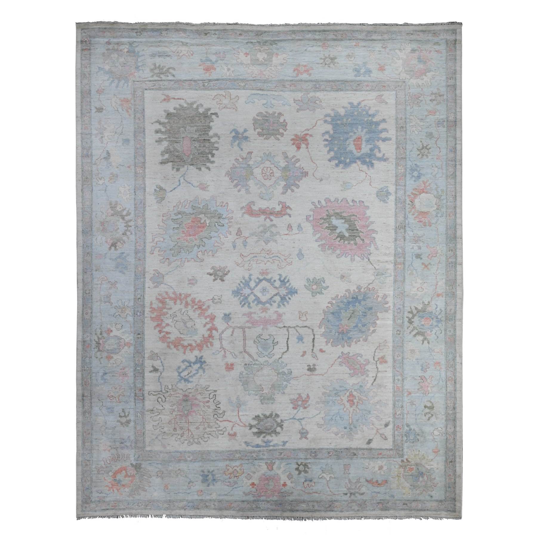 Oushak-And-Peshawar-Hand-Knotted-Rug-444625